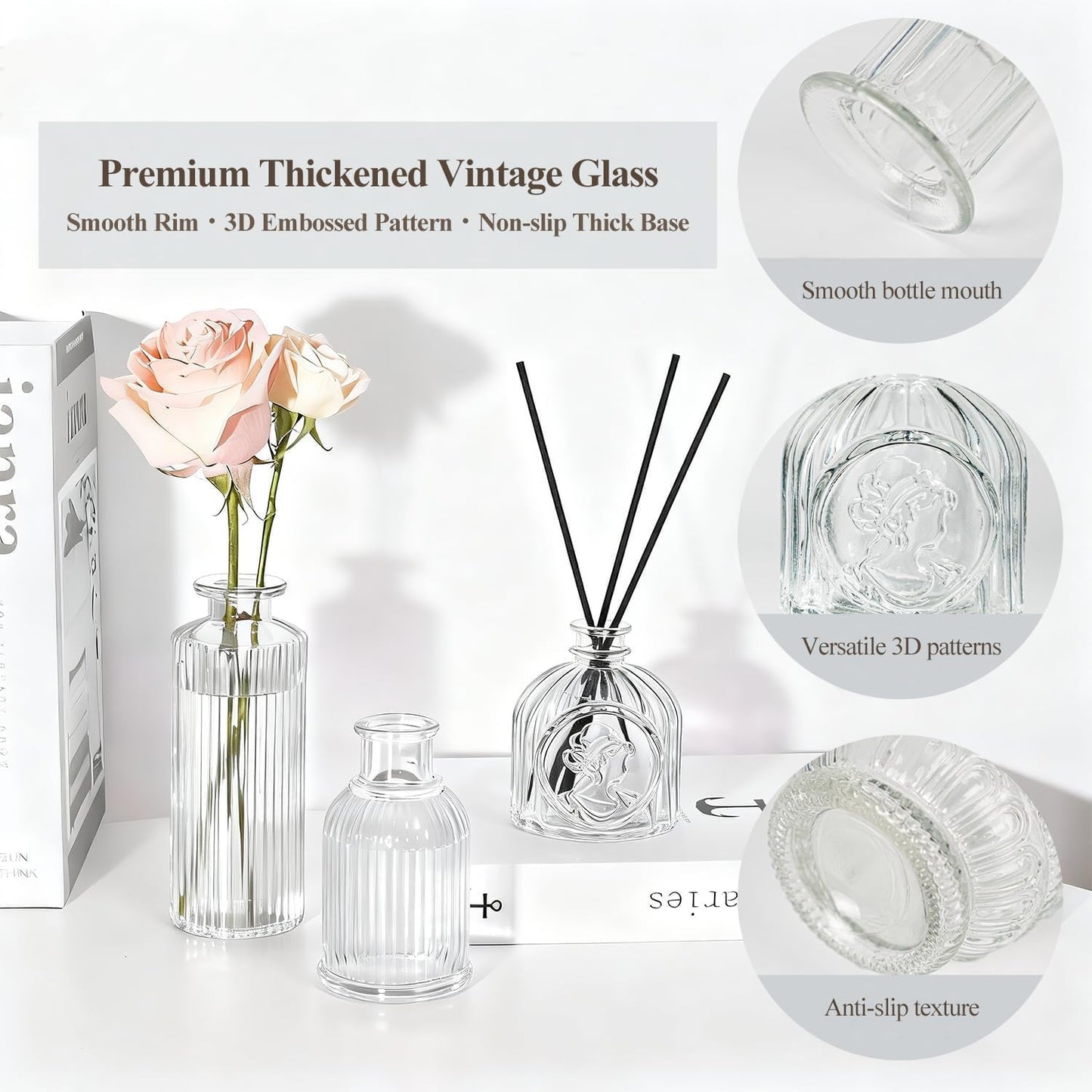 Glass Bud Vase Pcs / Clear / Set of 36