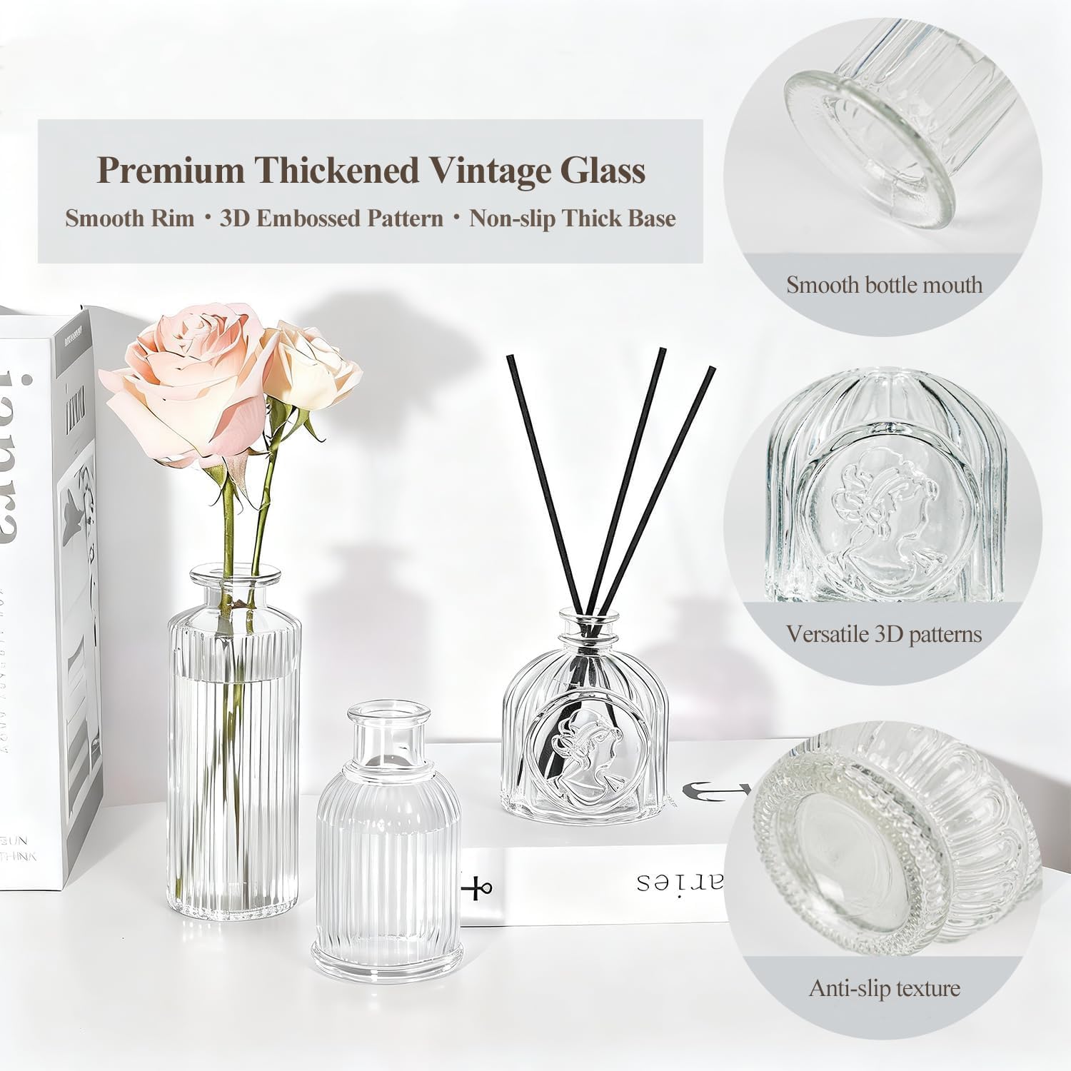 Glass Bud Vase Pcs / Clear / Set of 12
