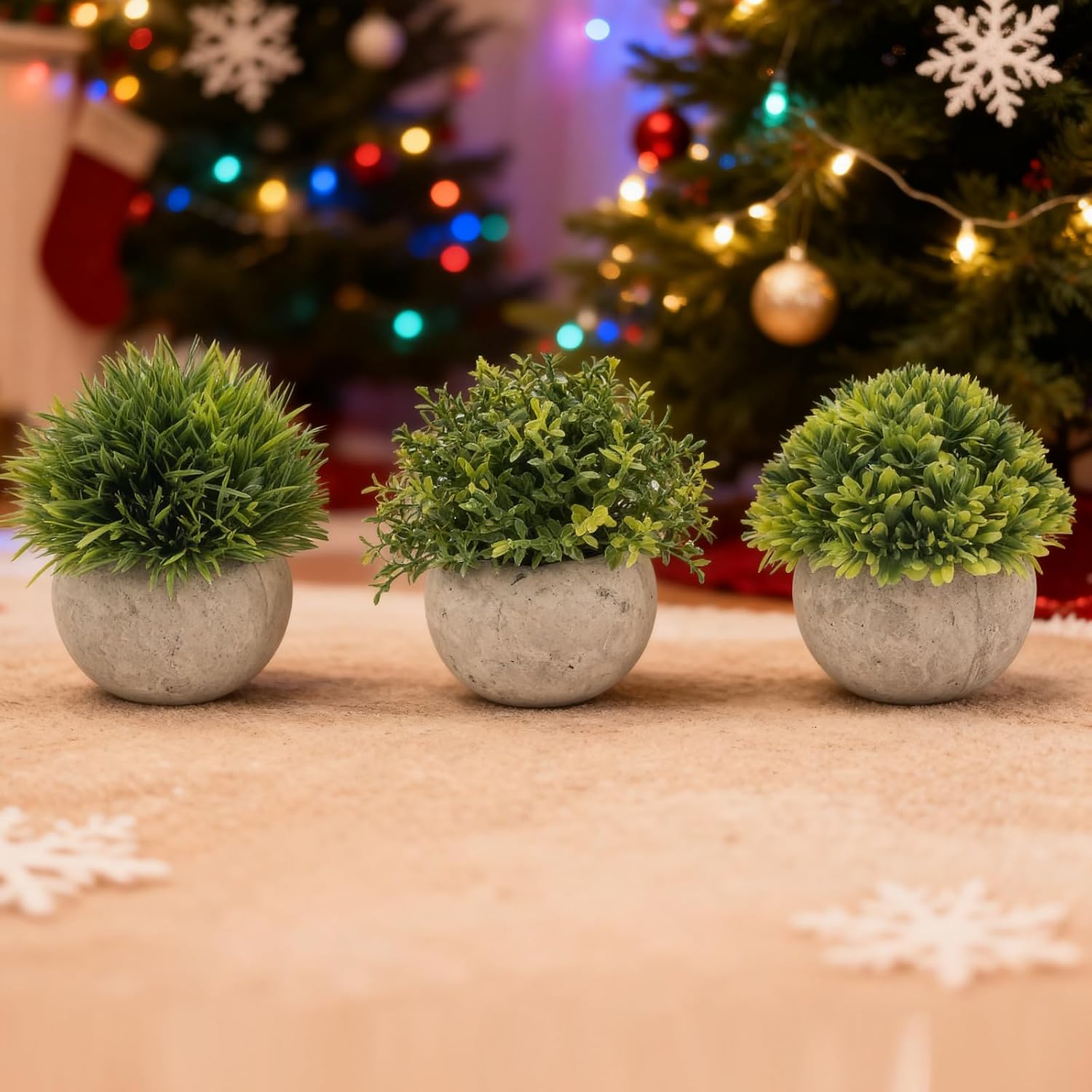 Mini Artificial Potted Plants for Desk / Set of 3