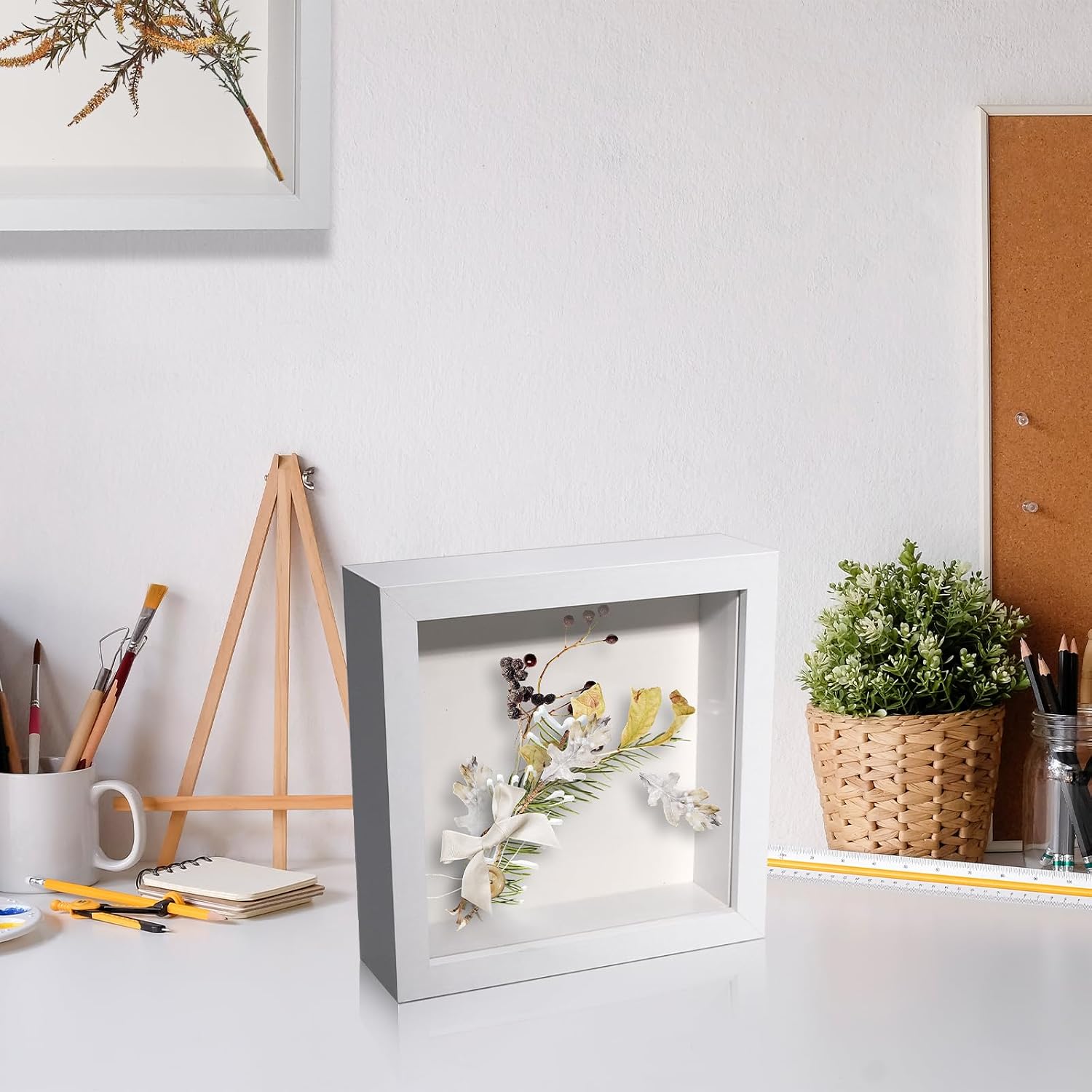 18 Pack Shadow Box Frame Display Case Shadow Box Square Picture Frame for Photos Flower Memorabilia Wedding Bouquets
