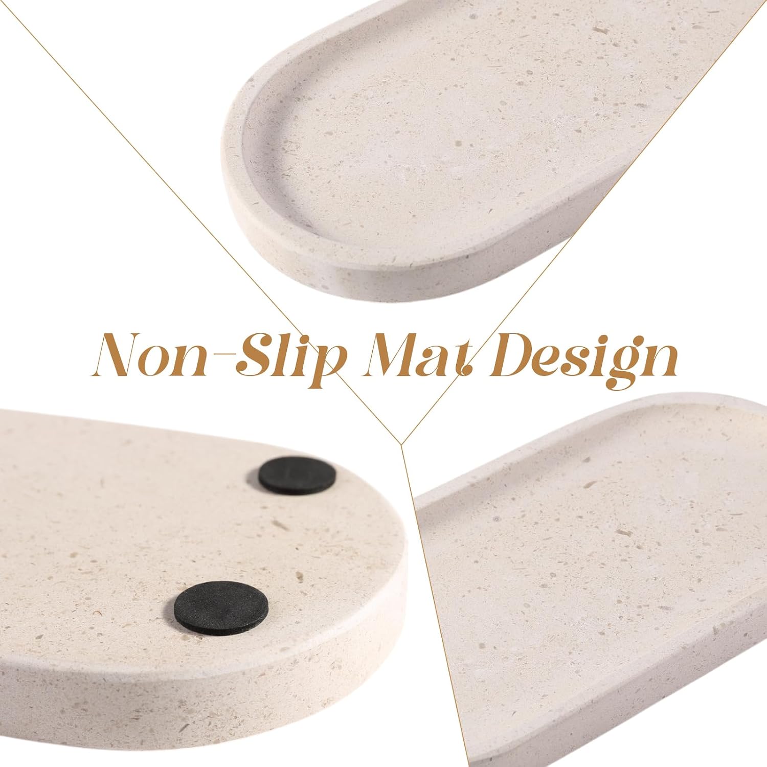 Catchall Trays / Natural Marble Tray / Moca Crema Yellow / 10 x 5 x 0.7