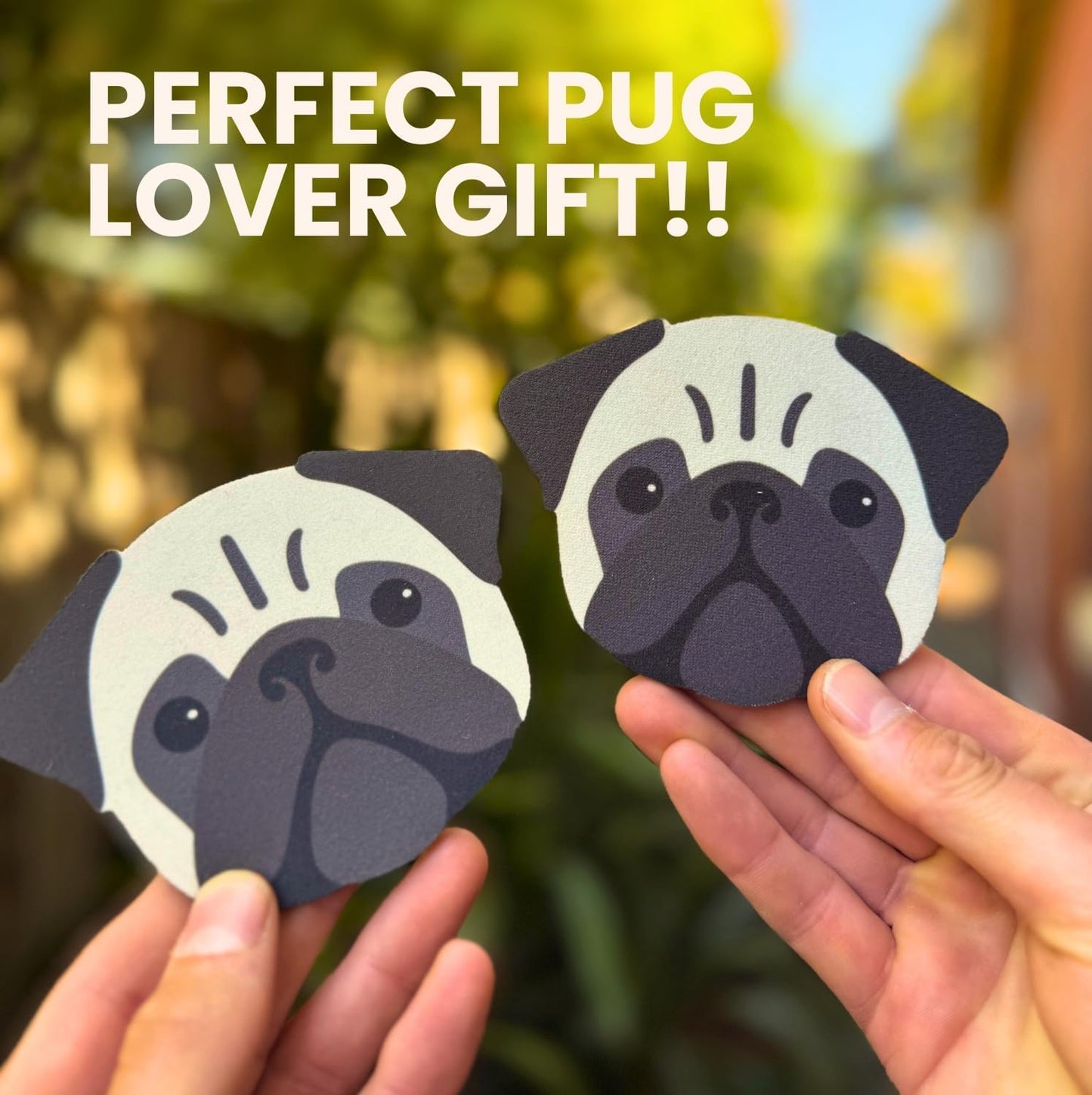 Dog Shaped Drink Coaster Pack Made from Durable Rubber / Set of 4