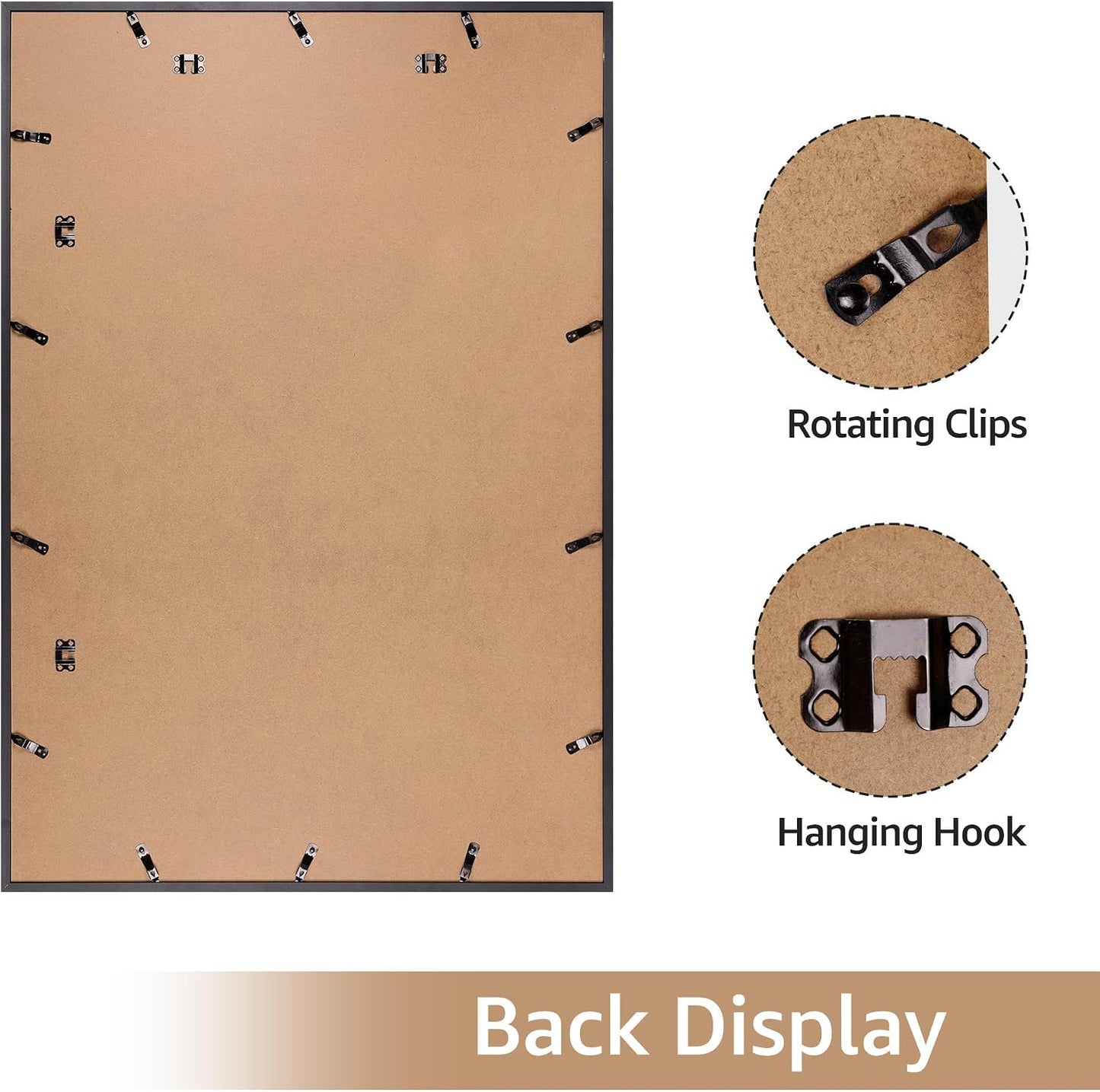 Giftgarden 27x40 Poster Picture Frame Black, Textured Metal Frame 40x27 for Wall Display, Single