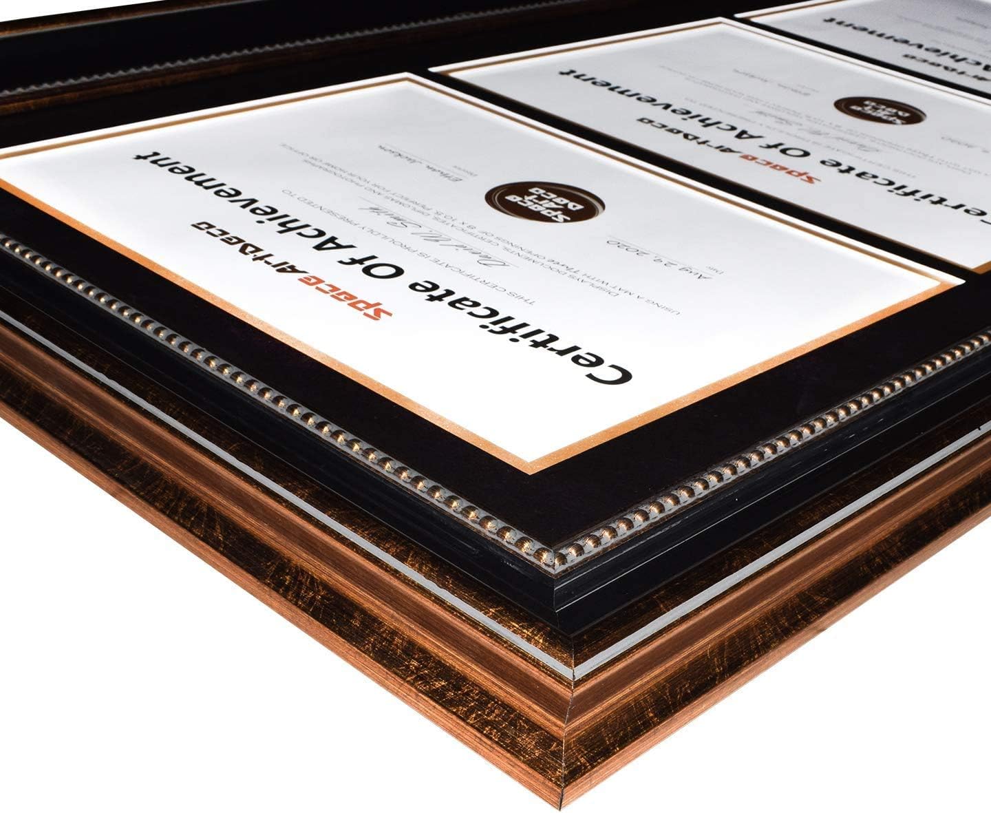 14x29 Triple Diploma Frame Holds Three 8.5x11,3-Certificate/Degree Frame | Comes with Real Glass,Build-in Hangers,Black