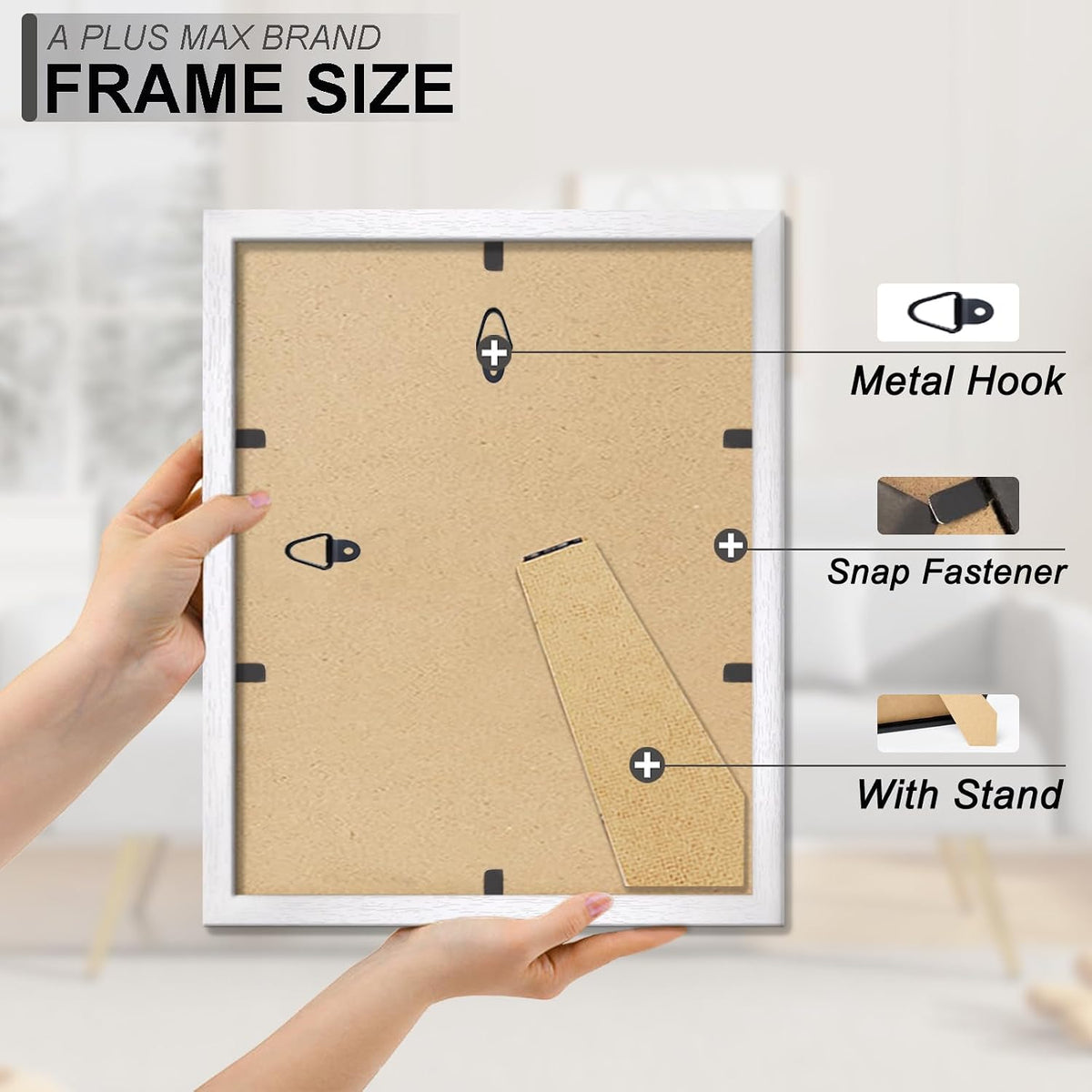 8x10 Picture Frame Set of 10 White Light Weight Tabletop and Wall Mount | 8 x 10 Inch White Wood-grain Engineered Wood