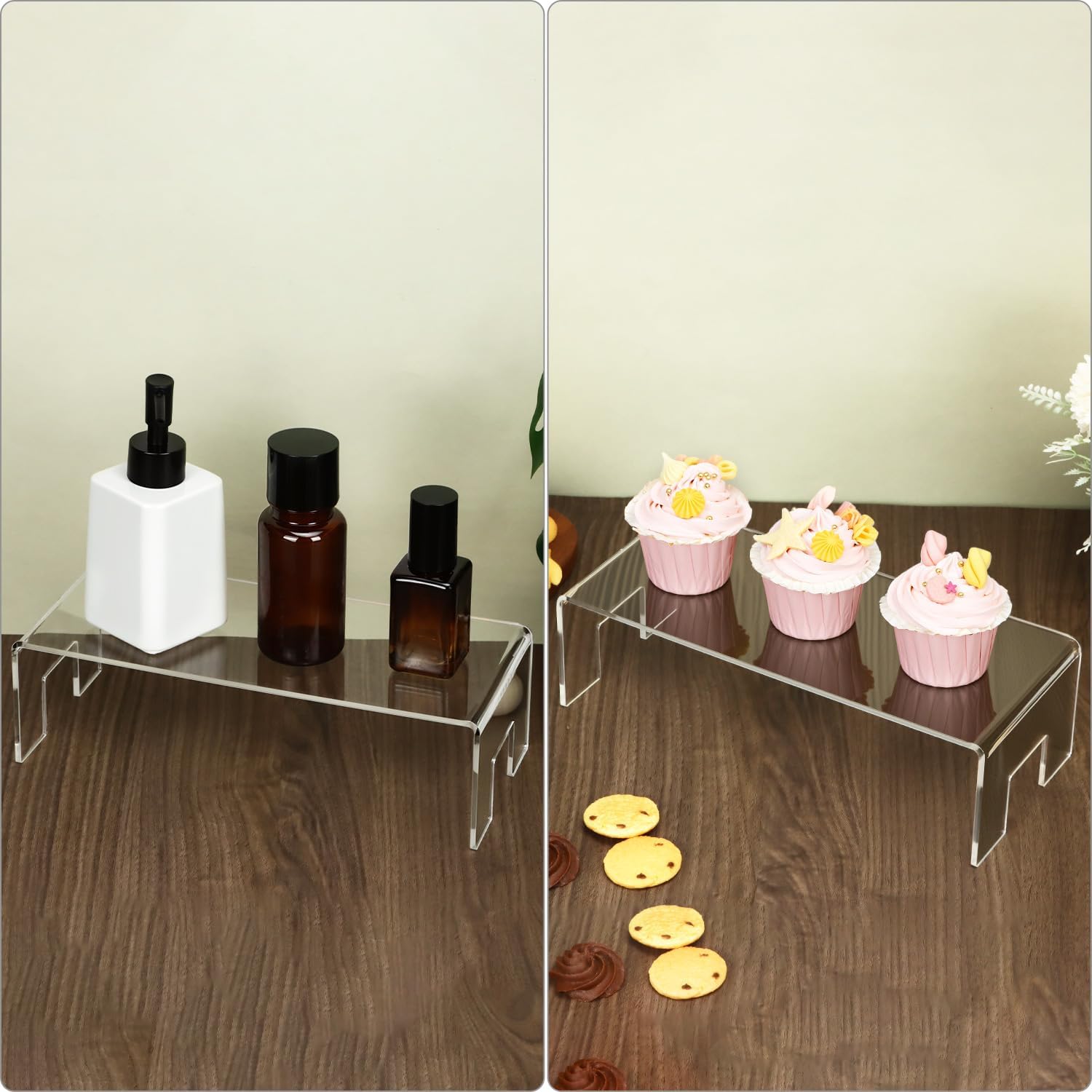 Acrylic Display Risers Stand / Clear / Set of 2
