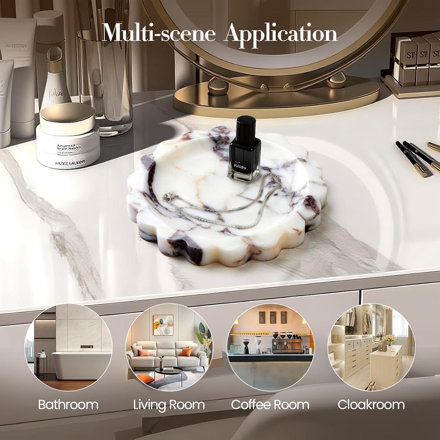 Scalloped Bathroom Tray / 6.3 / Natural