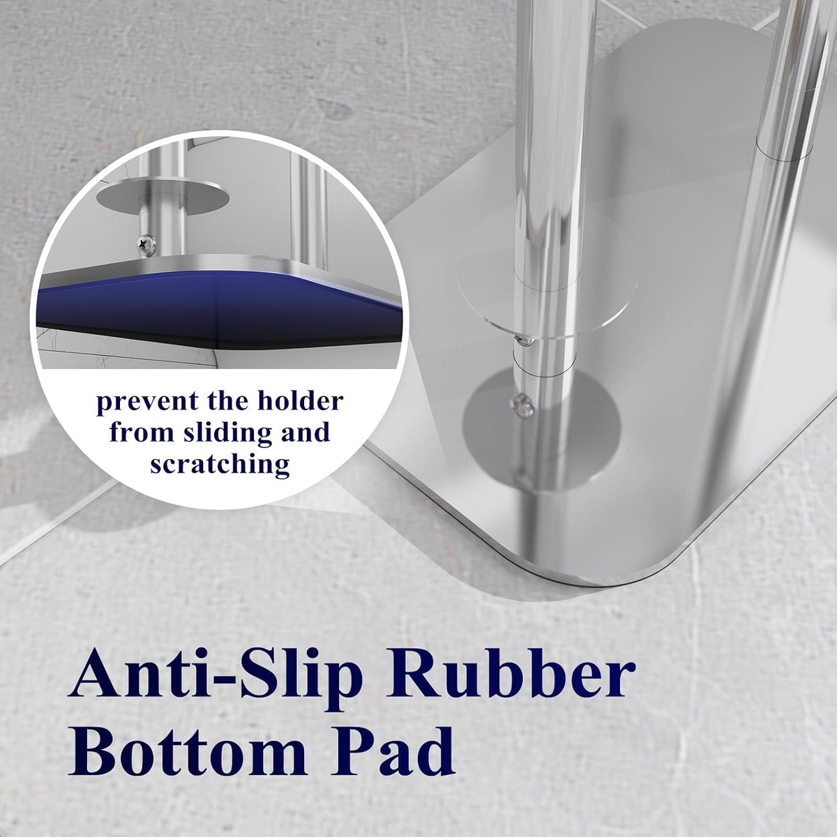 Kitsure Metal Toilet Paper Holder Free Standing, Medium, Silver | Rustproof Toilet Paper Stand for 4 Rolls, Bathroom