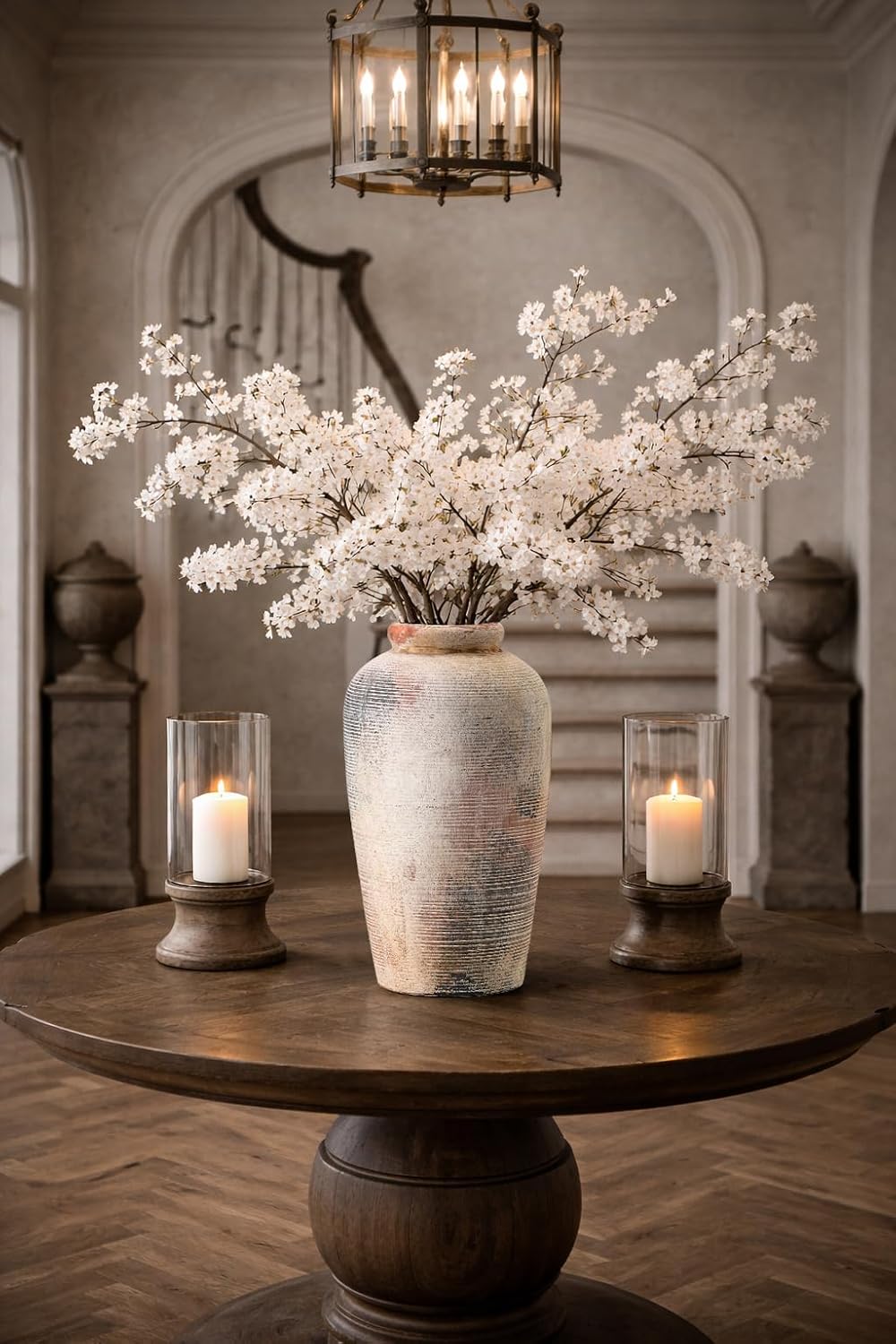 Large Ceramic Rustic Vase / Gray / 11 Inch / Set of 11