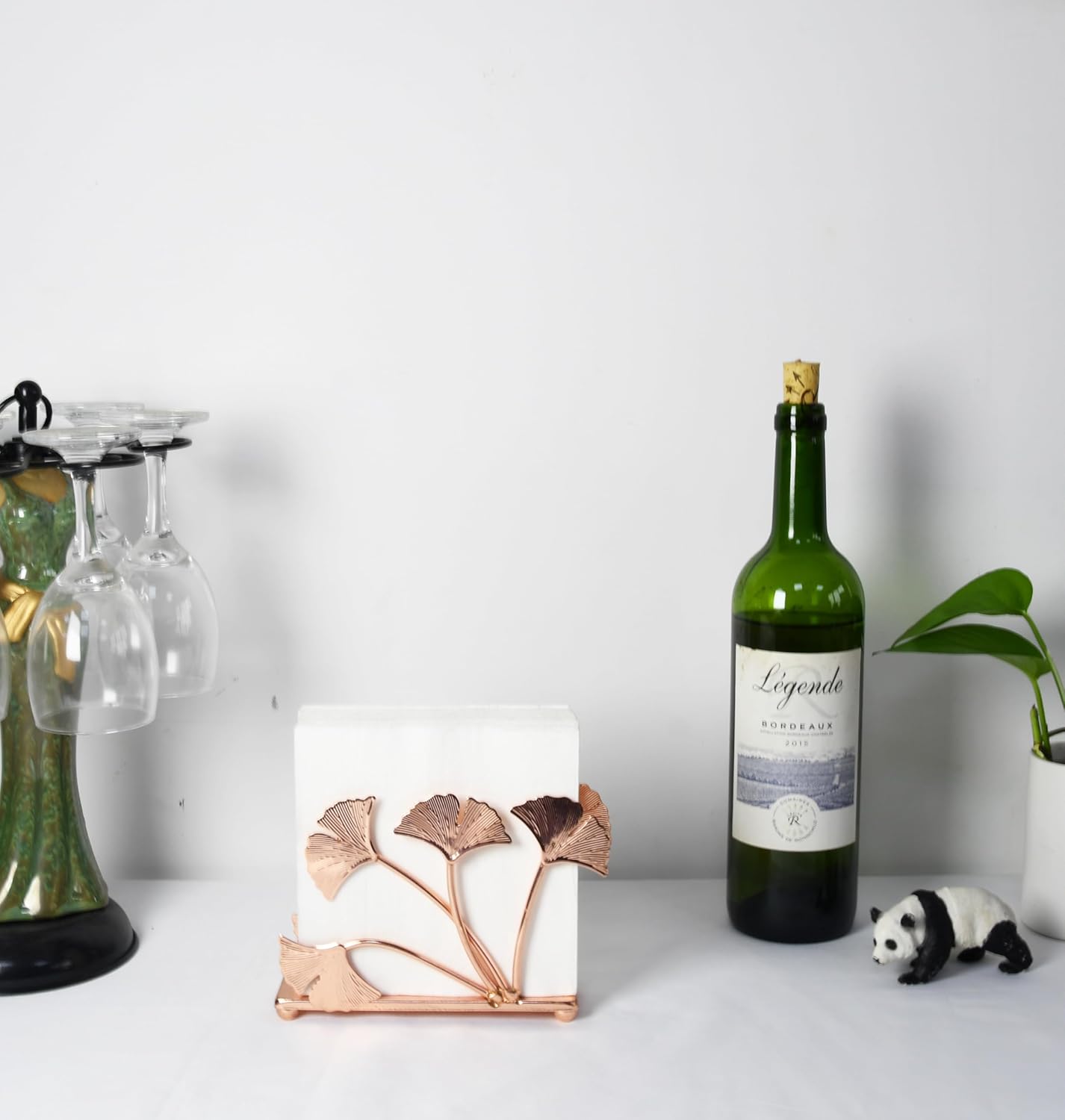 Ginkgo Leaf Napkin Holder / Rose Gold