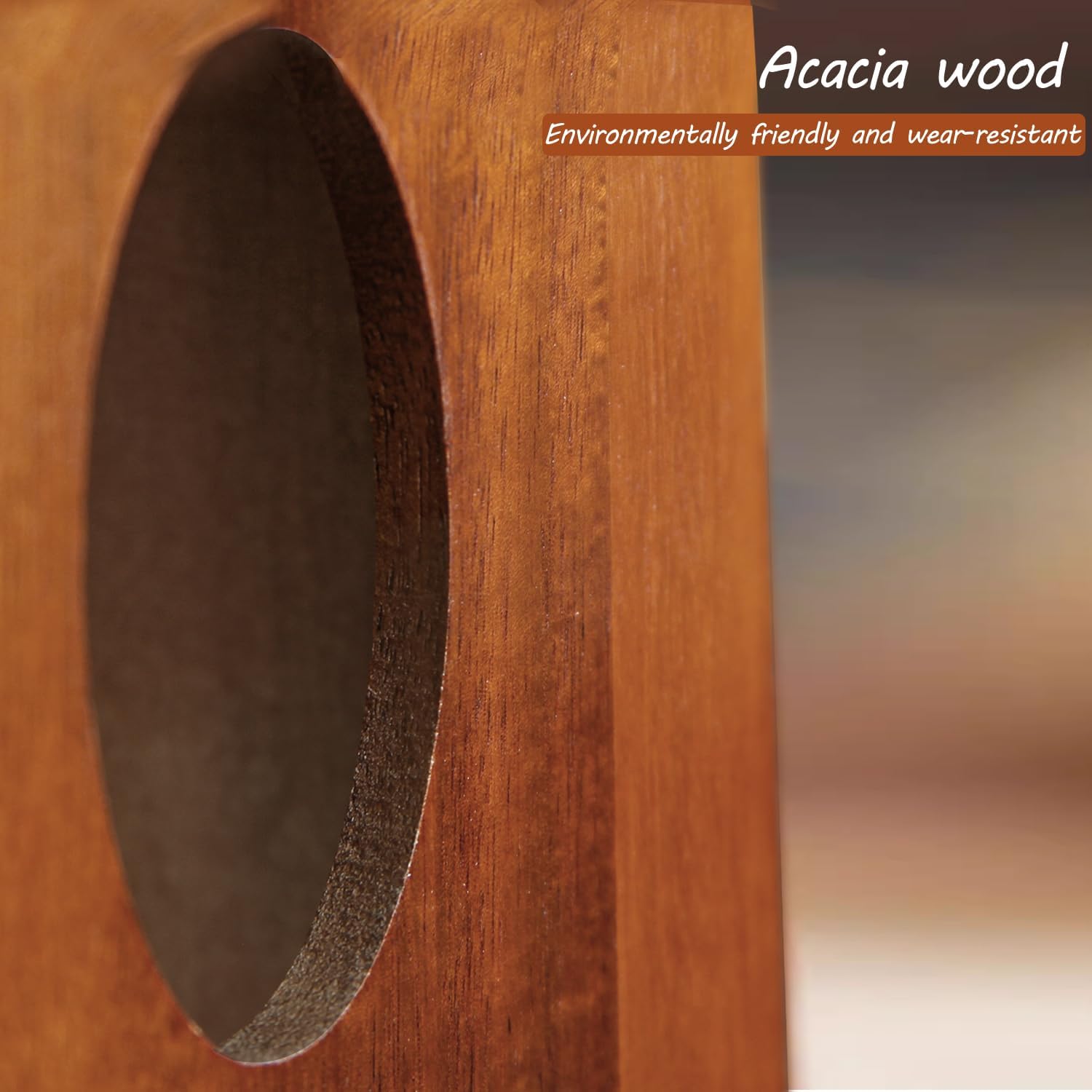Acacia Wood Tissue Box Holder for Desktop Nightstand Bathroom Office / Brown