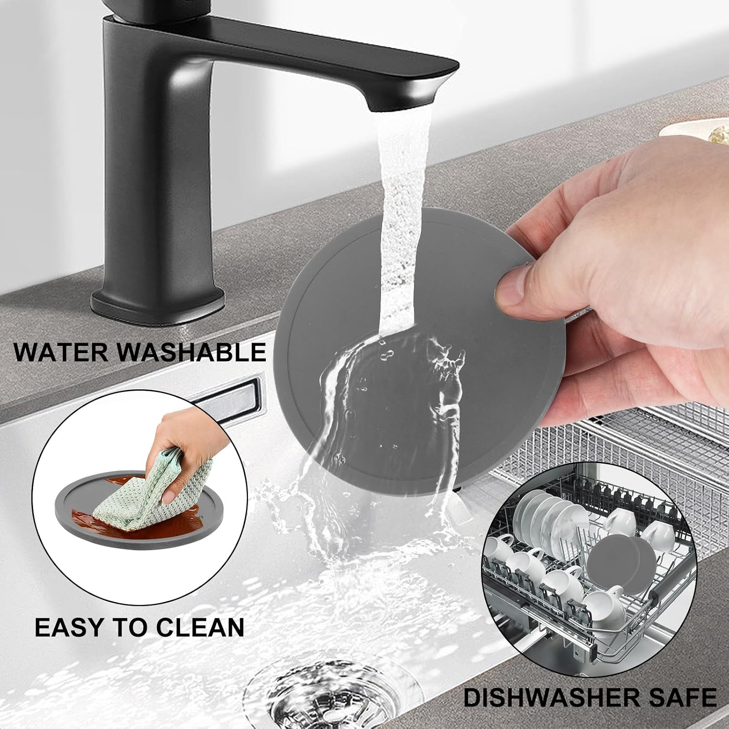Holder / Heat Resistant Cup Mat Tabletop Protection / Gray / Set of 12