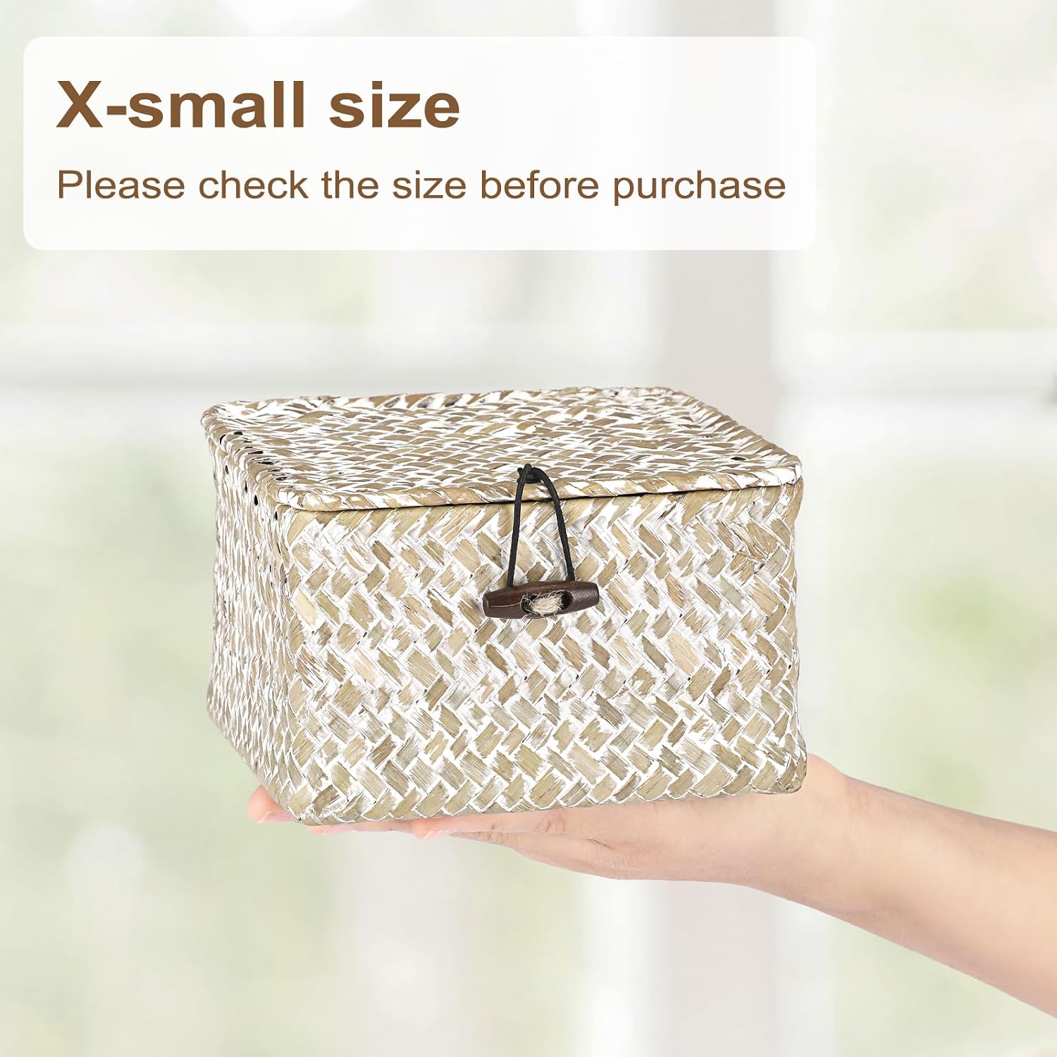Wicker Shelf Baskets / Small / Whitewash Color