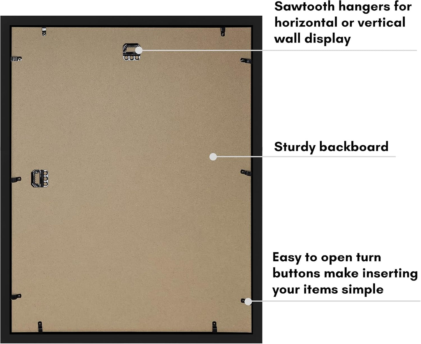 Americanflat 16x20 Shadow Box Frame - Engineered Wood - Black | Polished plexiglass front, 1.5 inch interior depth
