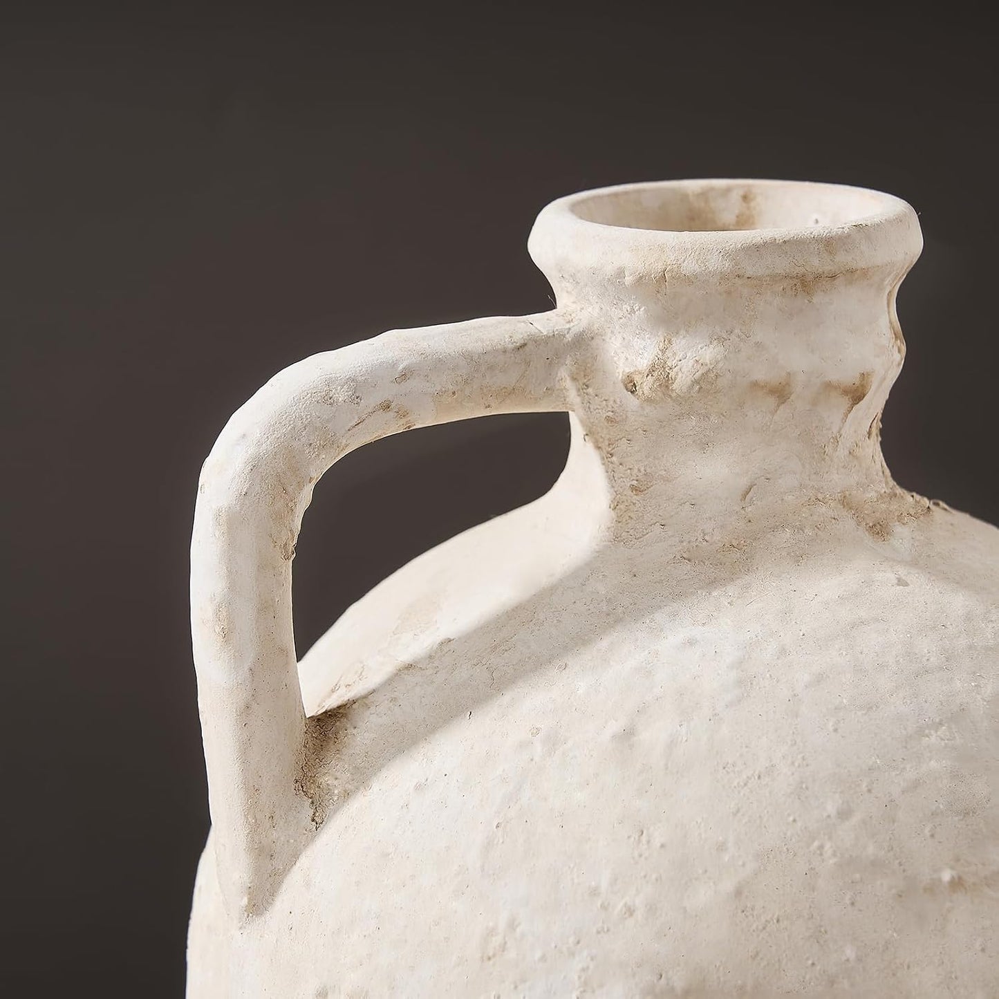 Ceramic Rustic Farmhouse Vase / 8.25 Inch / Off-white