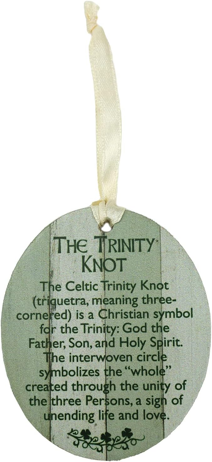 Abbey & CA Gift Ornament On Ribbon Gift Boxed / Trinity Knot MDF / Cream