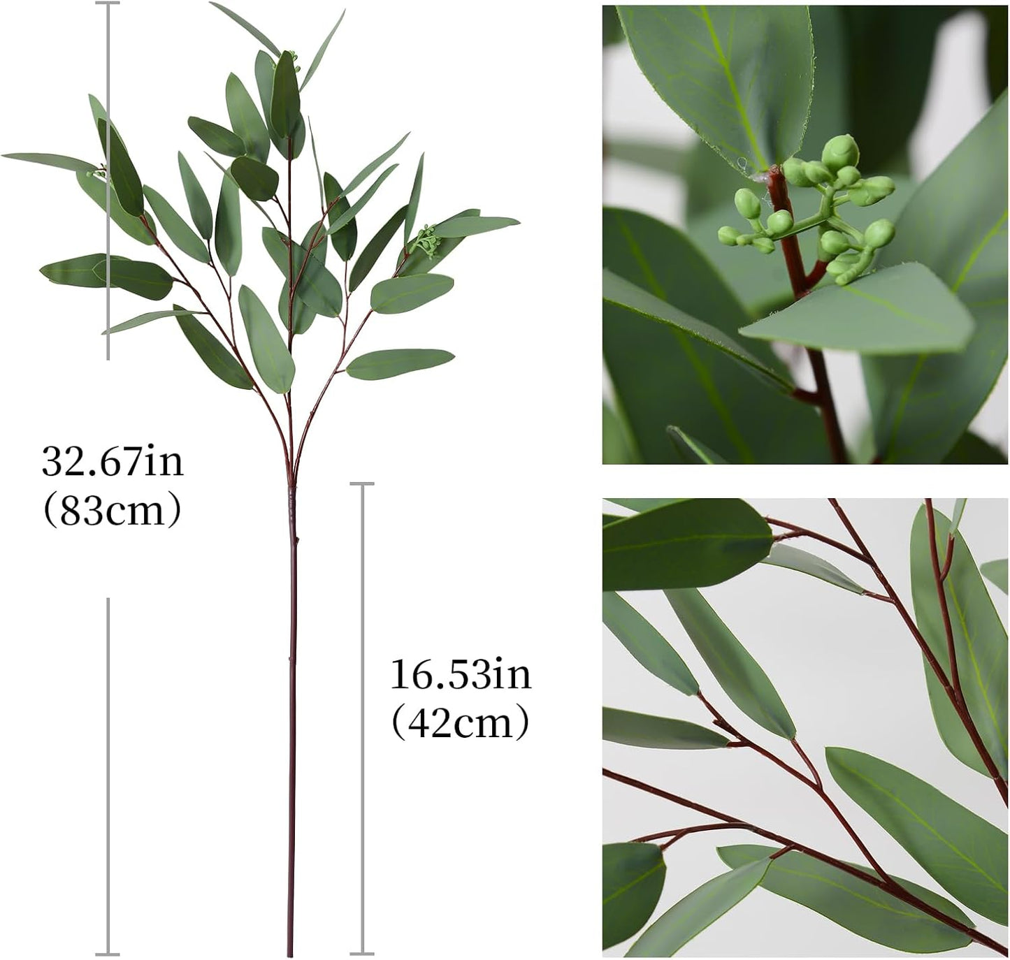 Real Touch Faux Greenery for Vase Decor / Green