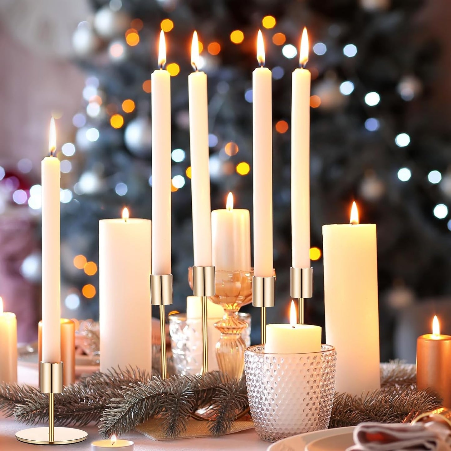 Sieral Candle Holders Bulk Taper Candlesticks Holders Set Modern Decorative Metal Candelabras for Wedding Anniversary
