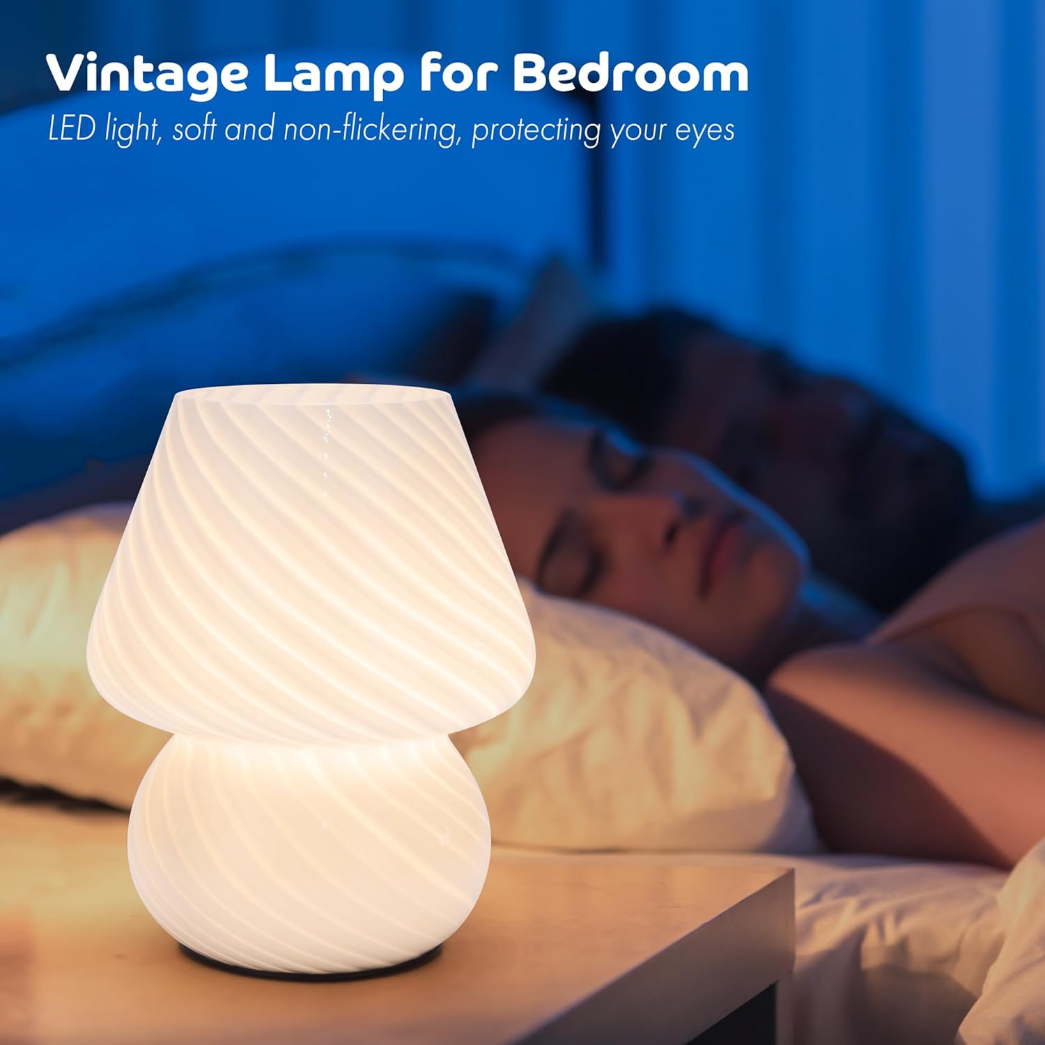 Vintage Small Table Lamp / White