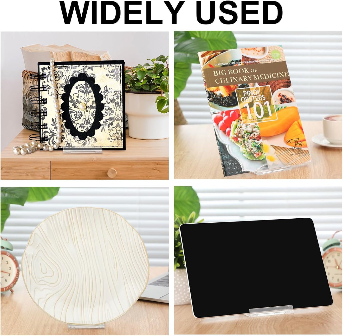 12 Pack Acrylic Book Stand for Display Adjustable, 5.91in H | Clear Display Holder Easel Collector Stand for Home