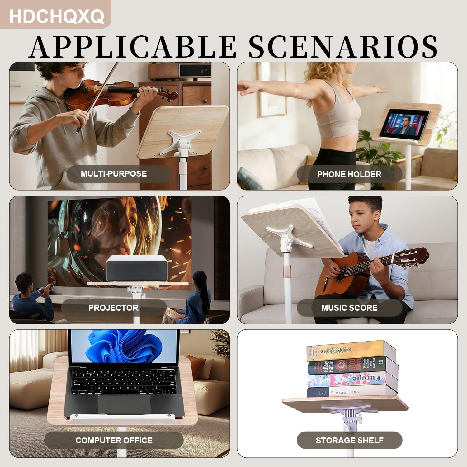 Adjustable Floor Book Stand Height From20'-51‘ and Angle, Music Stand,Reading Stand for Tablet Bibles, Recipes