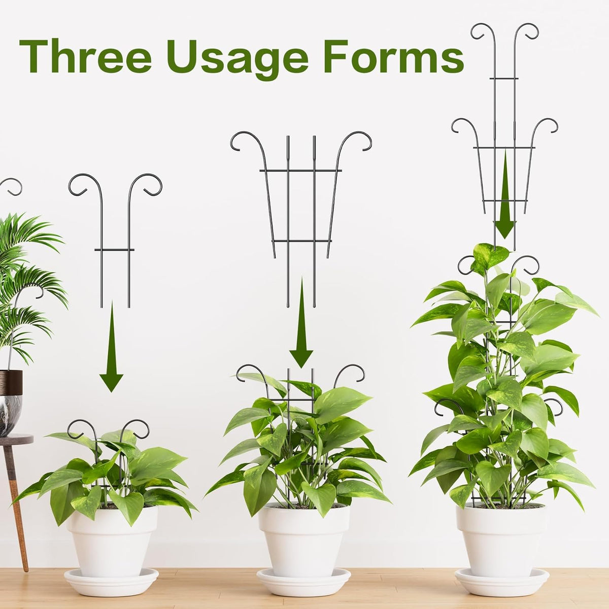 Larger 23.6in Plant Trellis for Climbing Plants Indoor Outdoor, 4 Pack Expandable Metal Trellis for Potted Plants