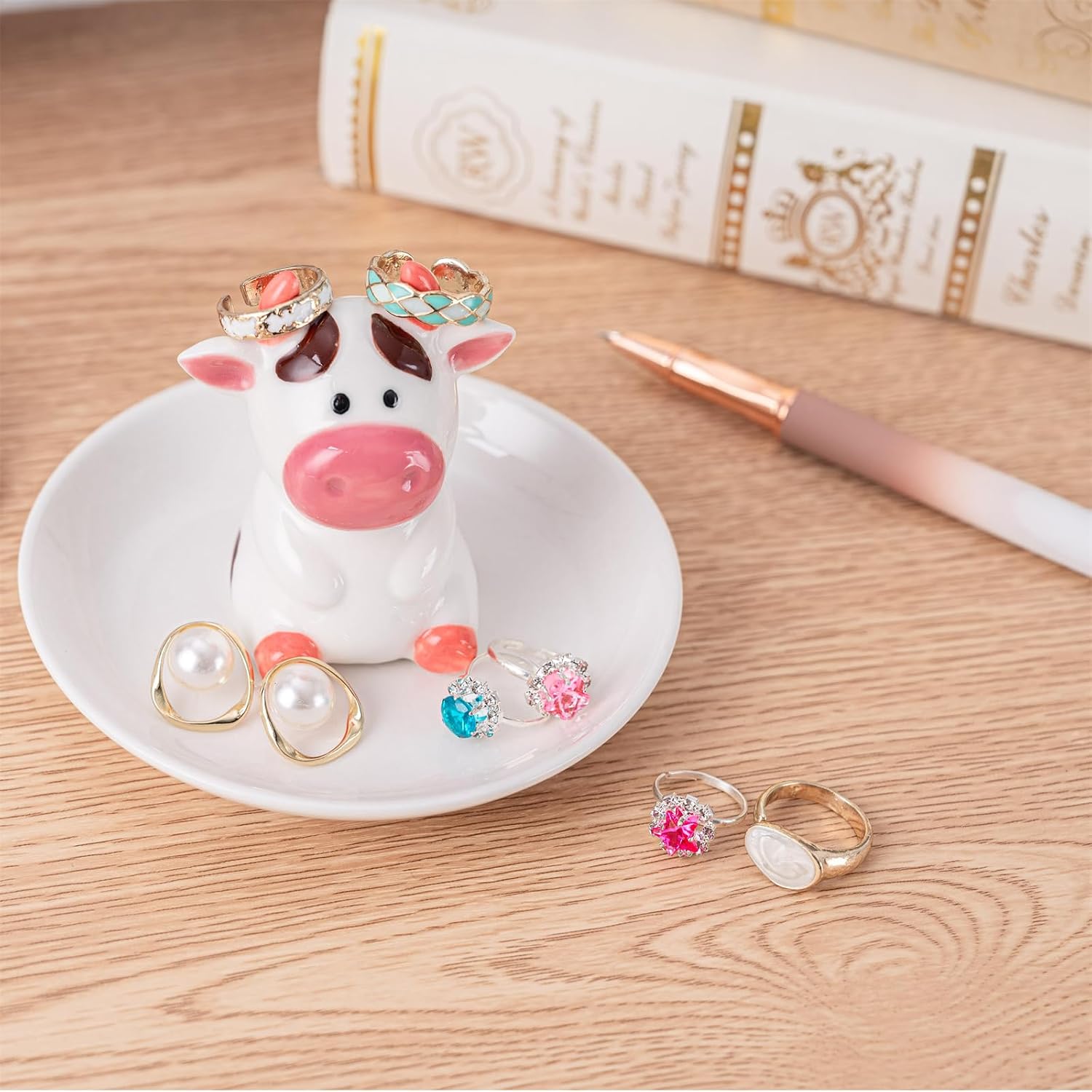 Ring Holder Jewelry Dish / Cow