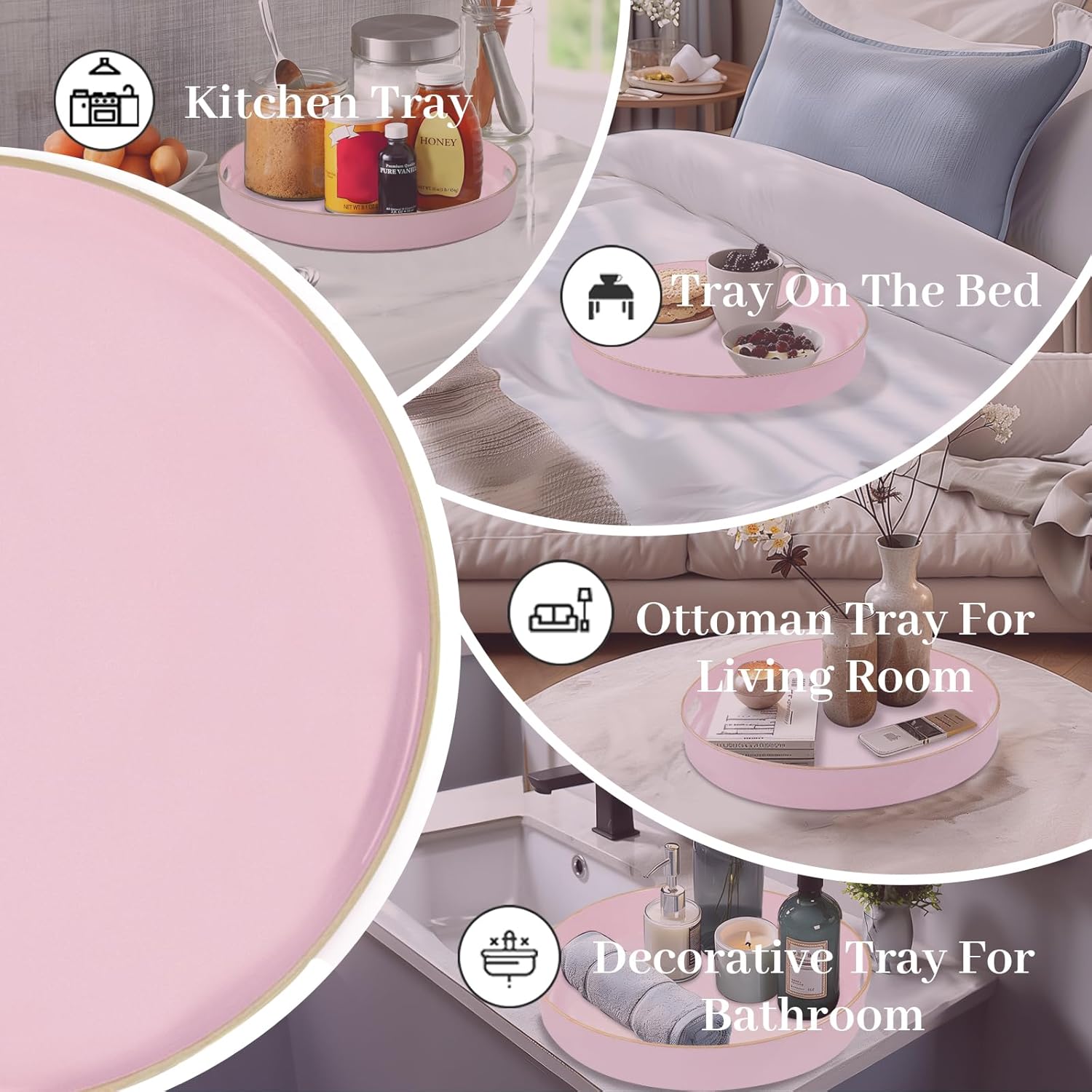 Modern Decorative Trays / Pink / Set of 13