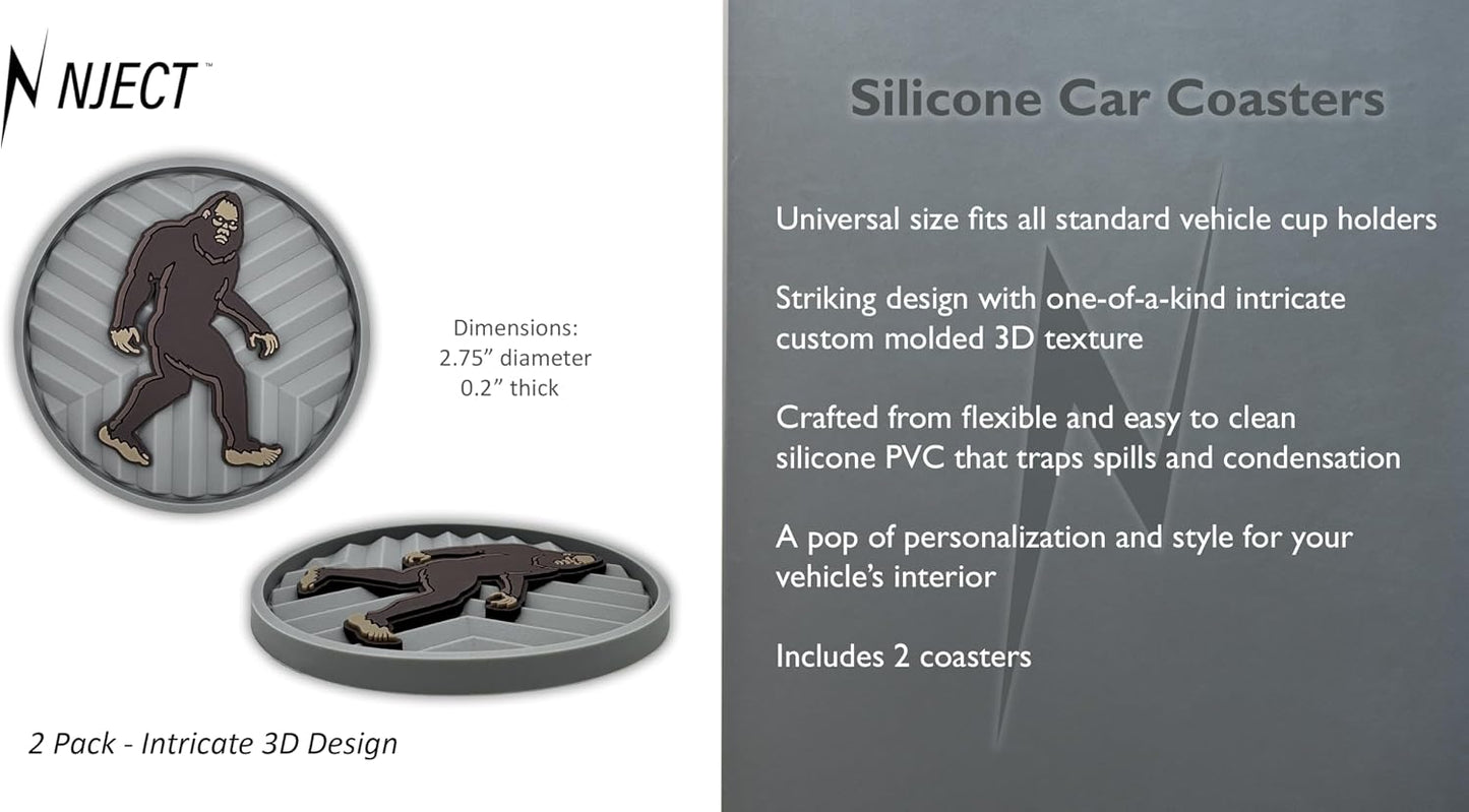 Sasquatch Bigfoot Walking Pose Automotive 3D Textured Silicone Coasters / Sasquatch Walk