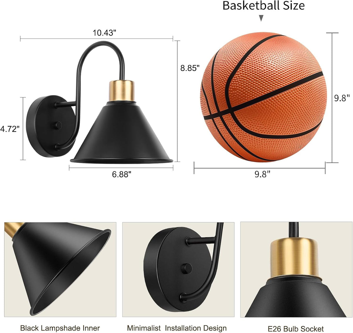 Frideko Rechargeable Battery Operated Wall Sconces Set of Two with Remote, RGB 15 Colors Dimmable Black Wall Light