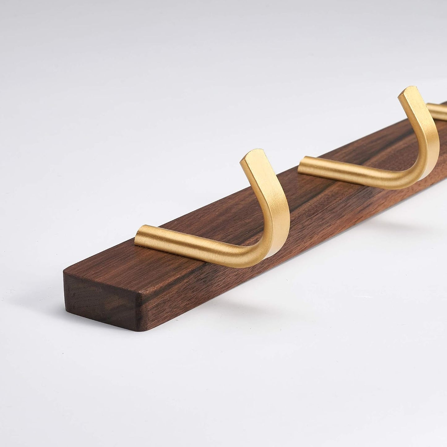 Wall Mounted Coat Rack, Metal Wood with 4 Hooks | Entryway Hanging, For Coat, Scarf, Bag, Towel, Key, Cap, Hat, Walnut