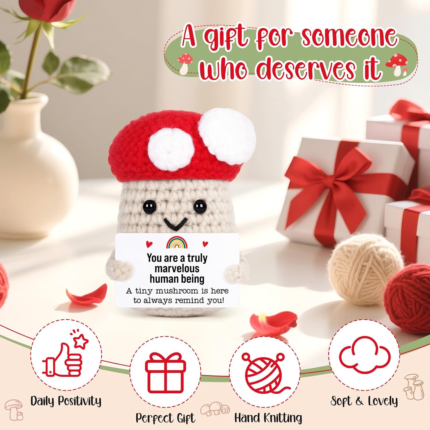 Positive Mushroom Decor Gift for Women Men / Truly Marvelous