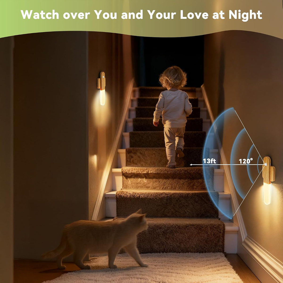 Motion Sensor Light Indoor - Wireless Wall Light, lumi Light, Magnet Rechargeable Wall Sconces, Portable Night Lights