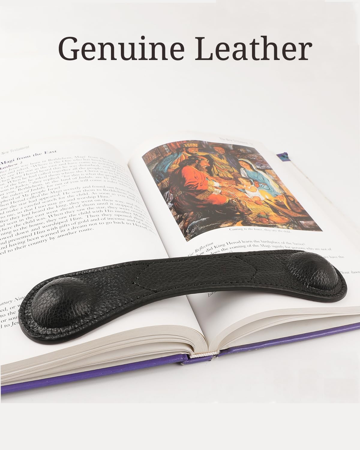 Weighted Bookmark - Leather Book Page Weight Book Weights Holder for Hands-Free Reading Paper Weights for Cookbooks