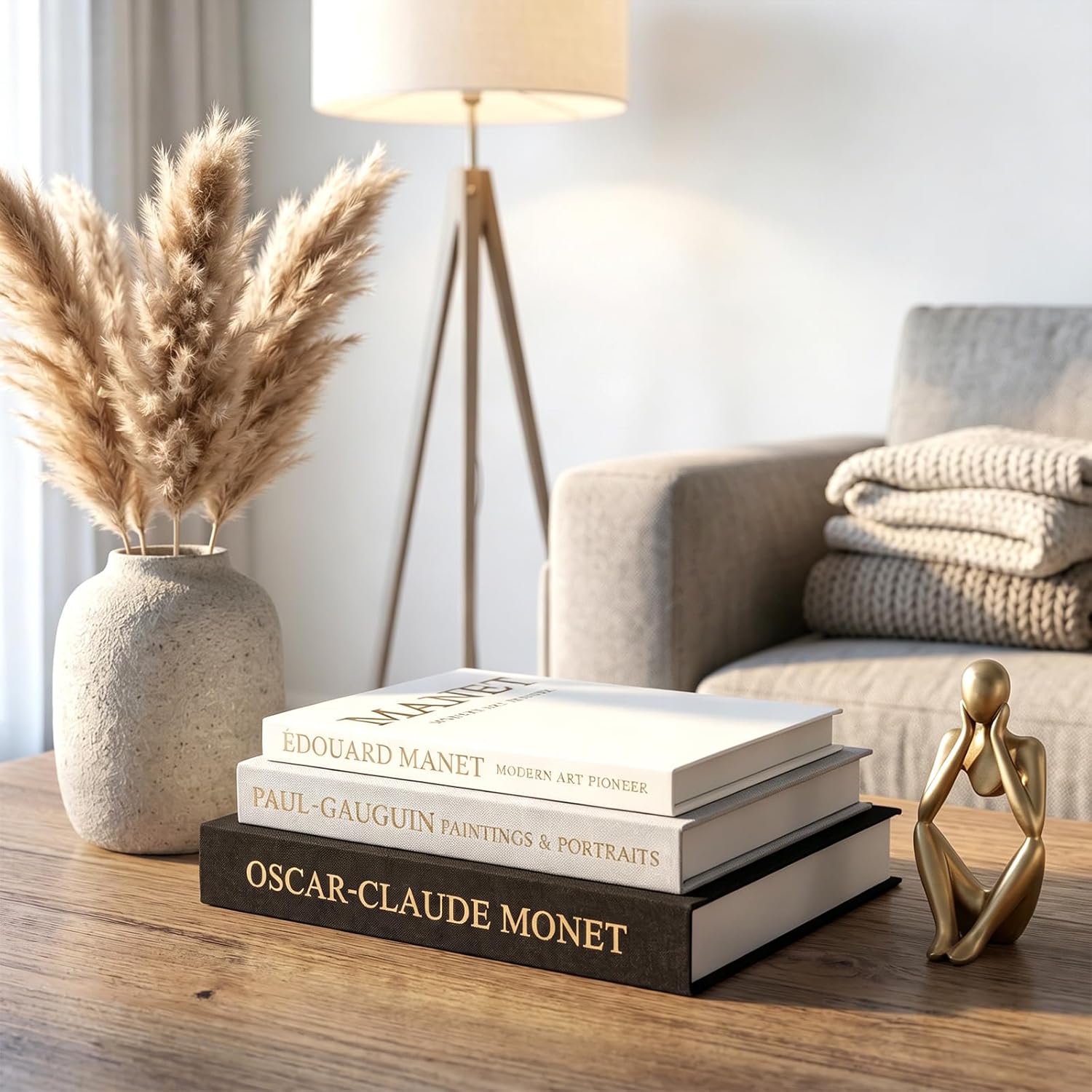Aesthetic Faux Linen Books Hidden Photo / Black-grey-white / Set of 3
