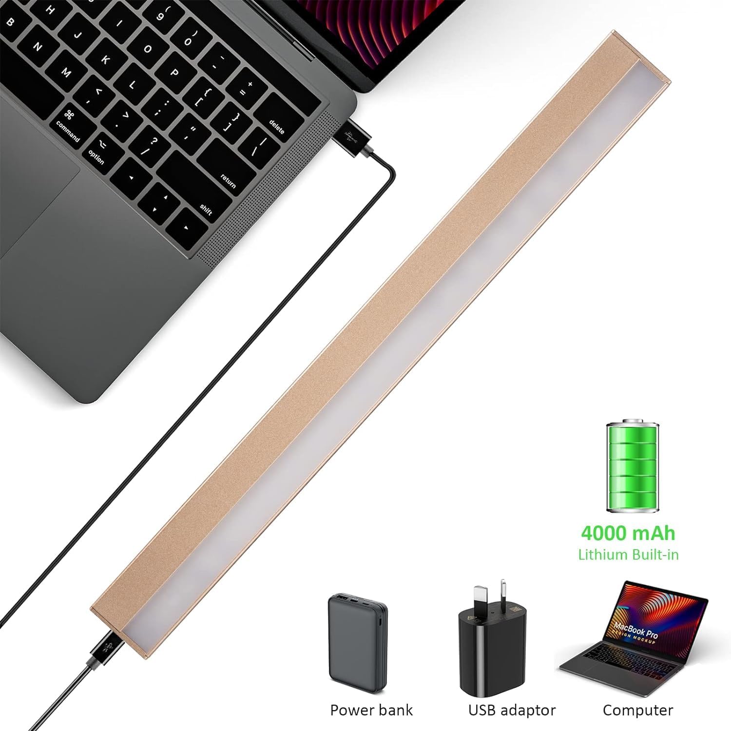 MIOBLUE Rechargeable Picture Lights with Remote, 16" Battery Operated Painting Light Display Lamp with 3 Lighting