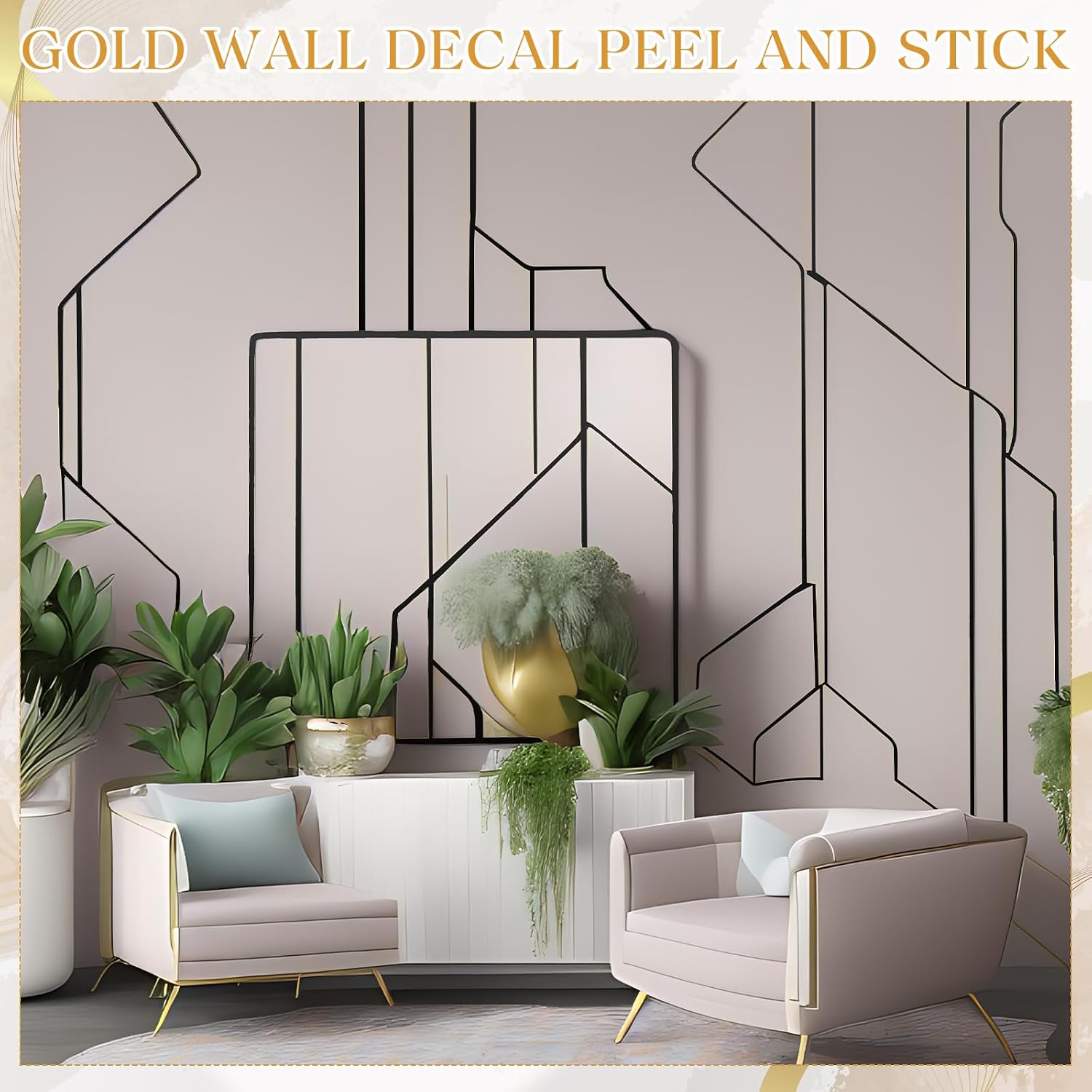 Wall Decals Peel and Stick Tape / Black / 70.8 x 1.2 / Set of 24