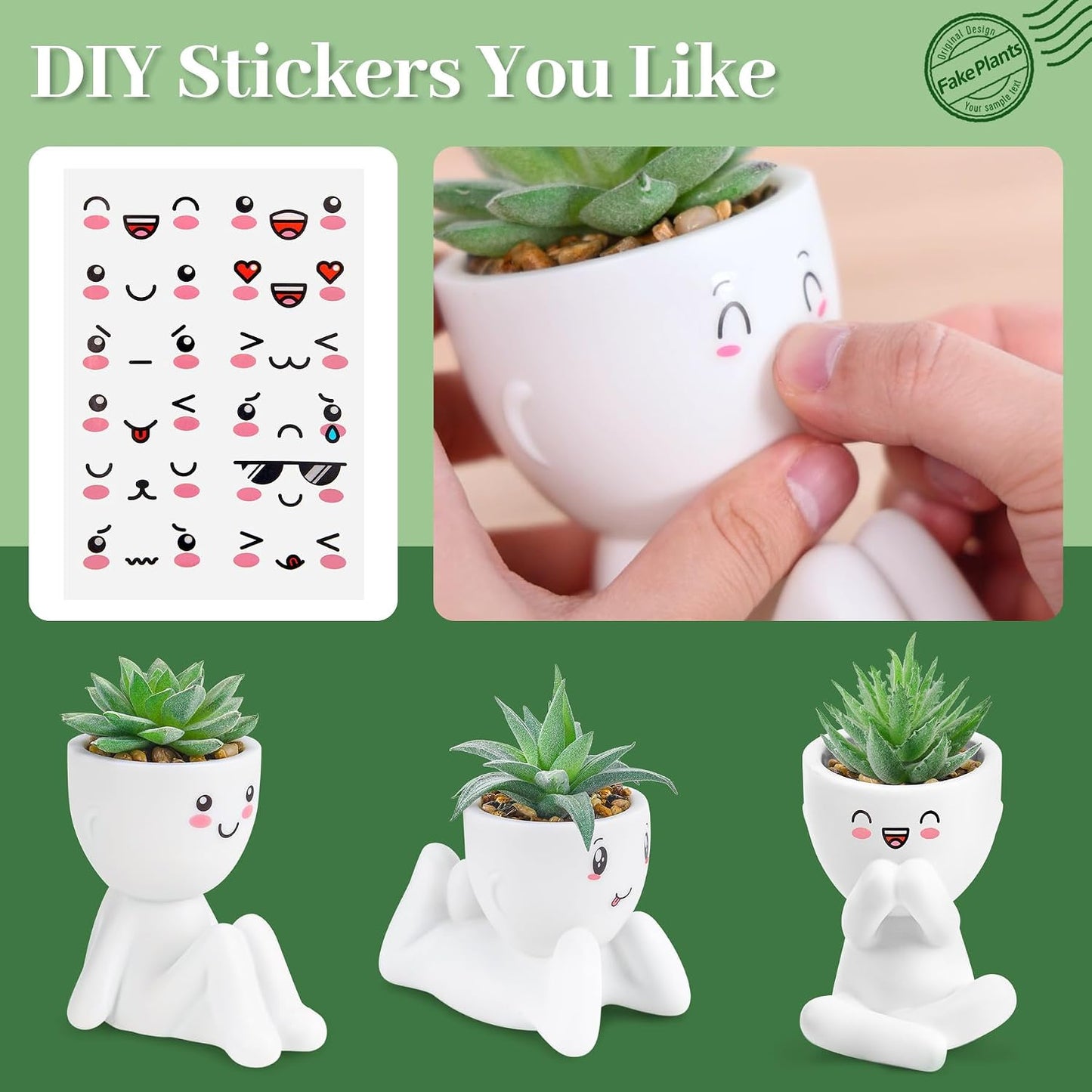 Fake Plants / White / Set of 3
