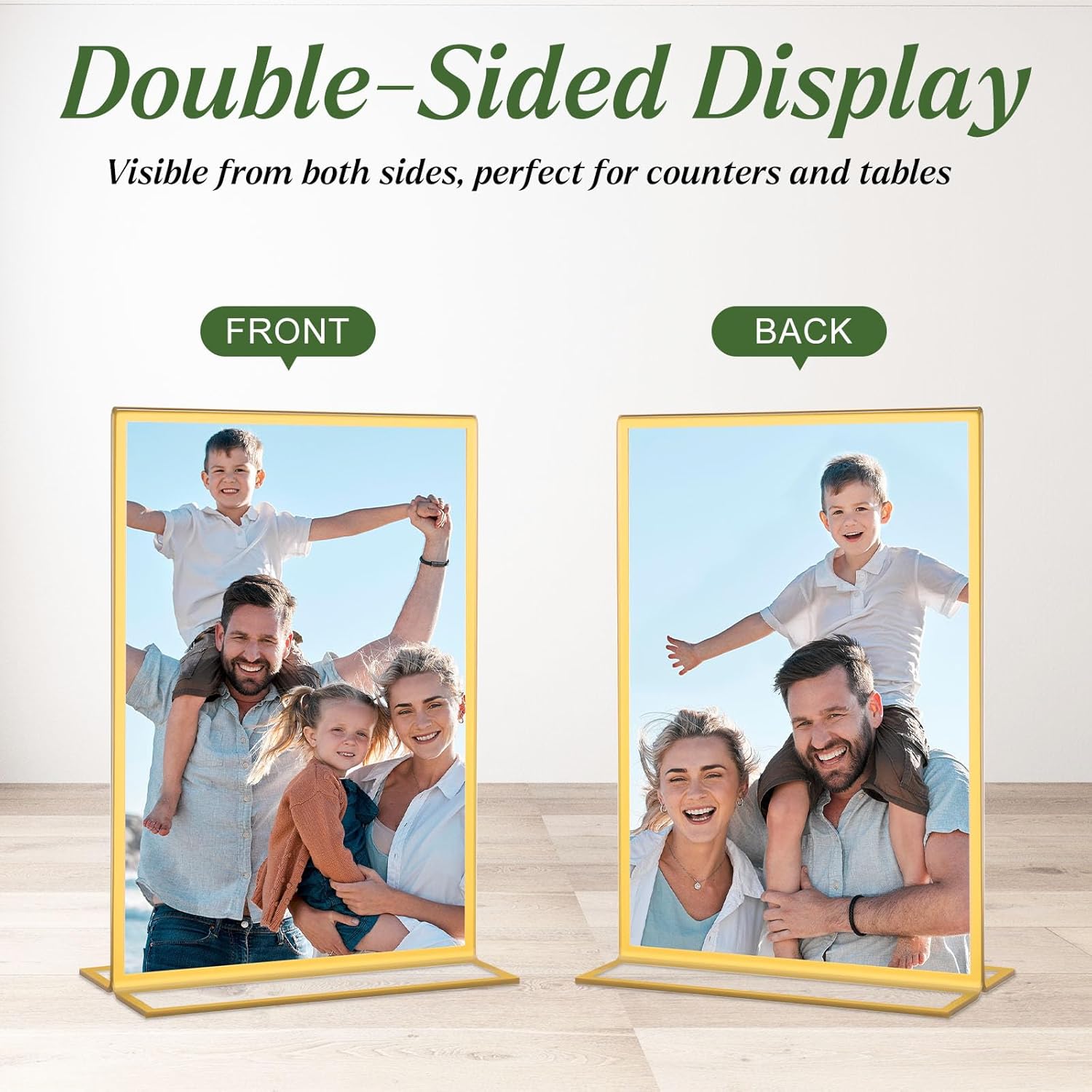 Gold Acrylic Sign Holders / 4 x 6 / Inch-gold-vertical / Set of 20