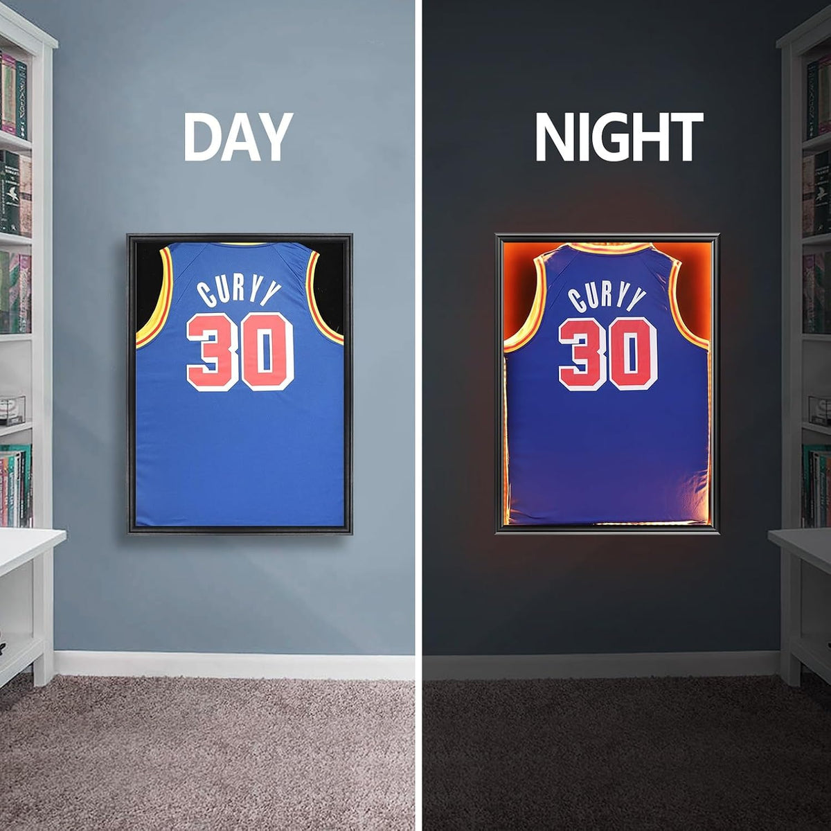 Zmiky LED Jersey Frame Shadow Box Sports Jersey Frame for wall Display | LED with remote,shatterproof