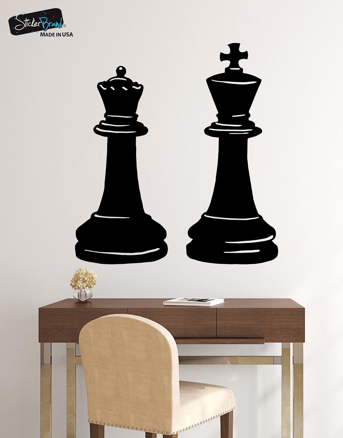 King and Queen Chess Pieces Wall Decal OS_MB666A Removable