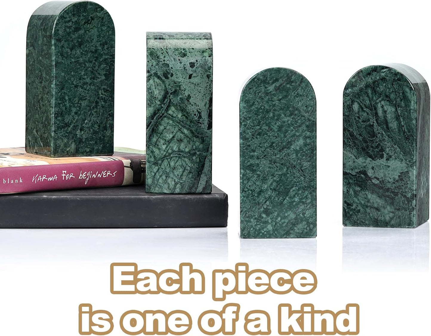 Decorative Book Ends / Green Marble-indian Green