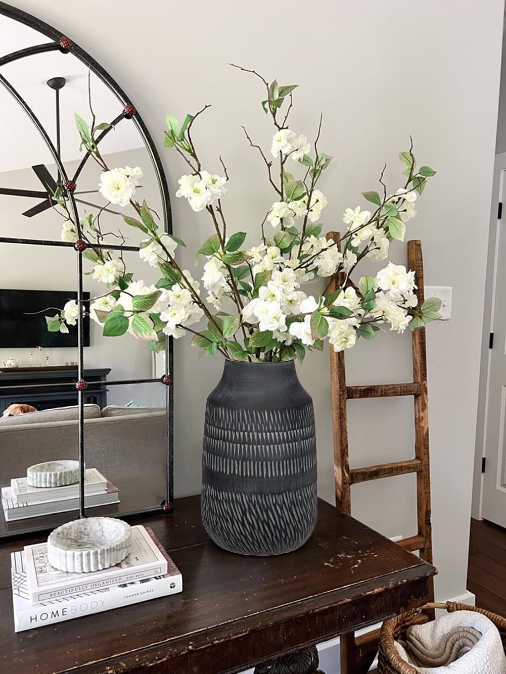 11" Rustic Farmhouse Vase / 11" Dark Gray