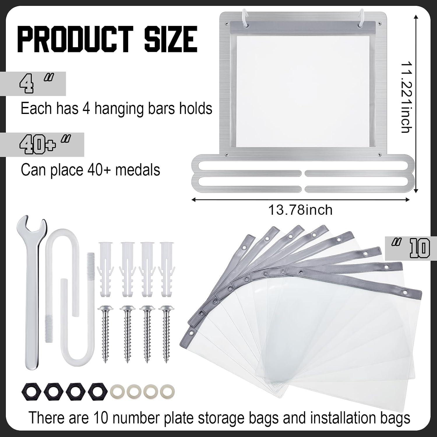 Race Medal and Bib Display Medal Hanger Running Bib Holder Wall Mounted Hanging Rack Stands Gifts for Runners