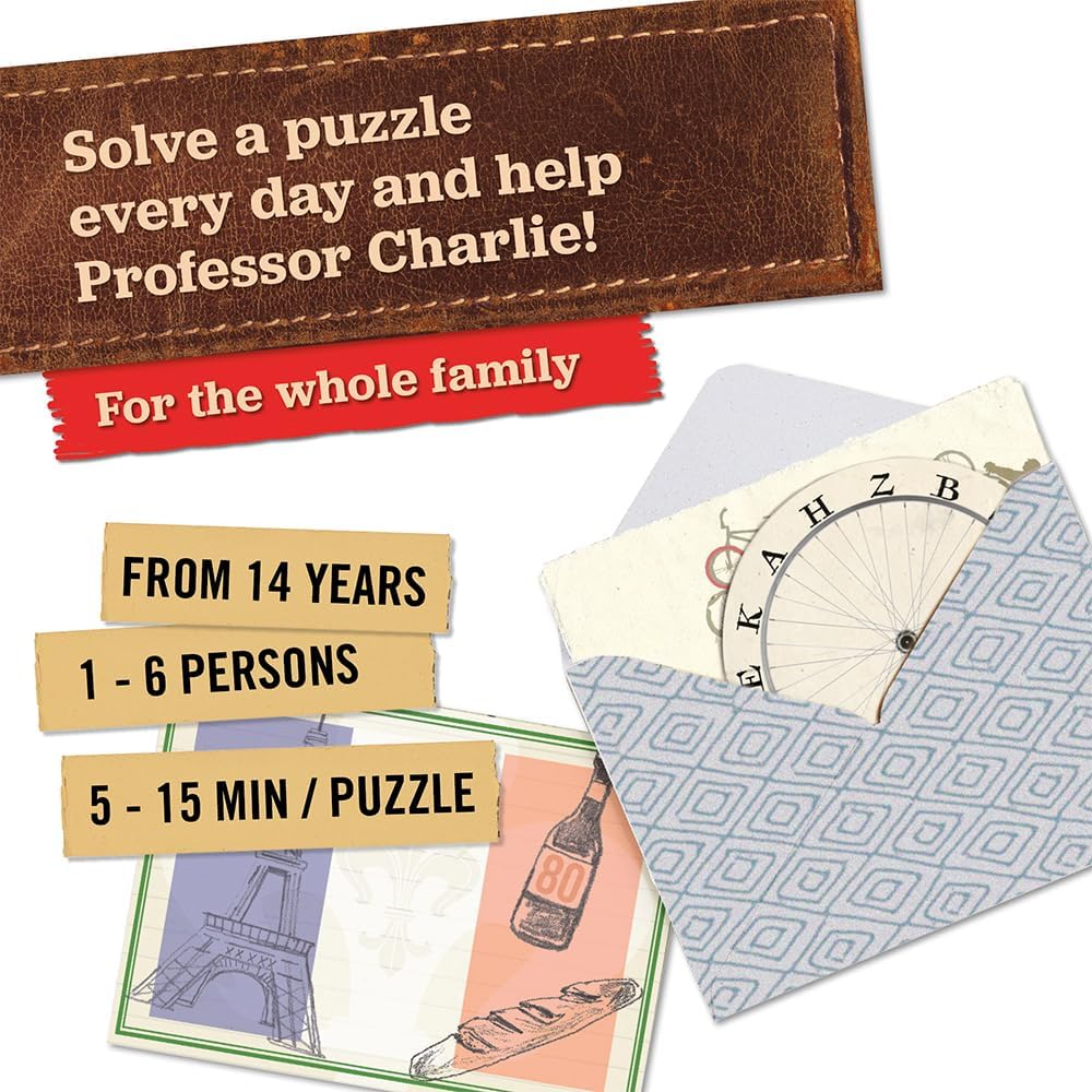 Hidden Games – Professor Charlie's World Tour – Puzzle Advent Calendar | 24 envelopes of puzzles around the world with