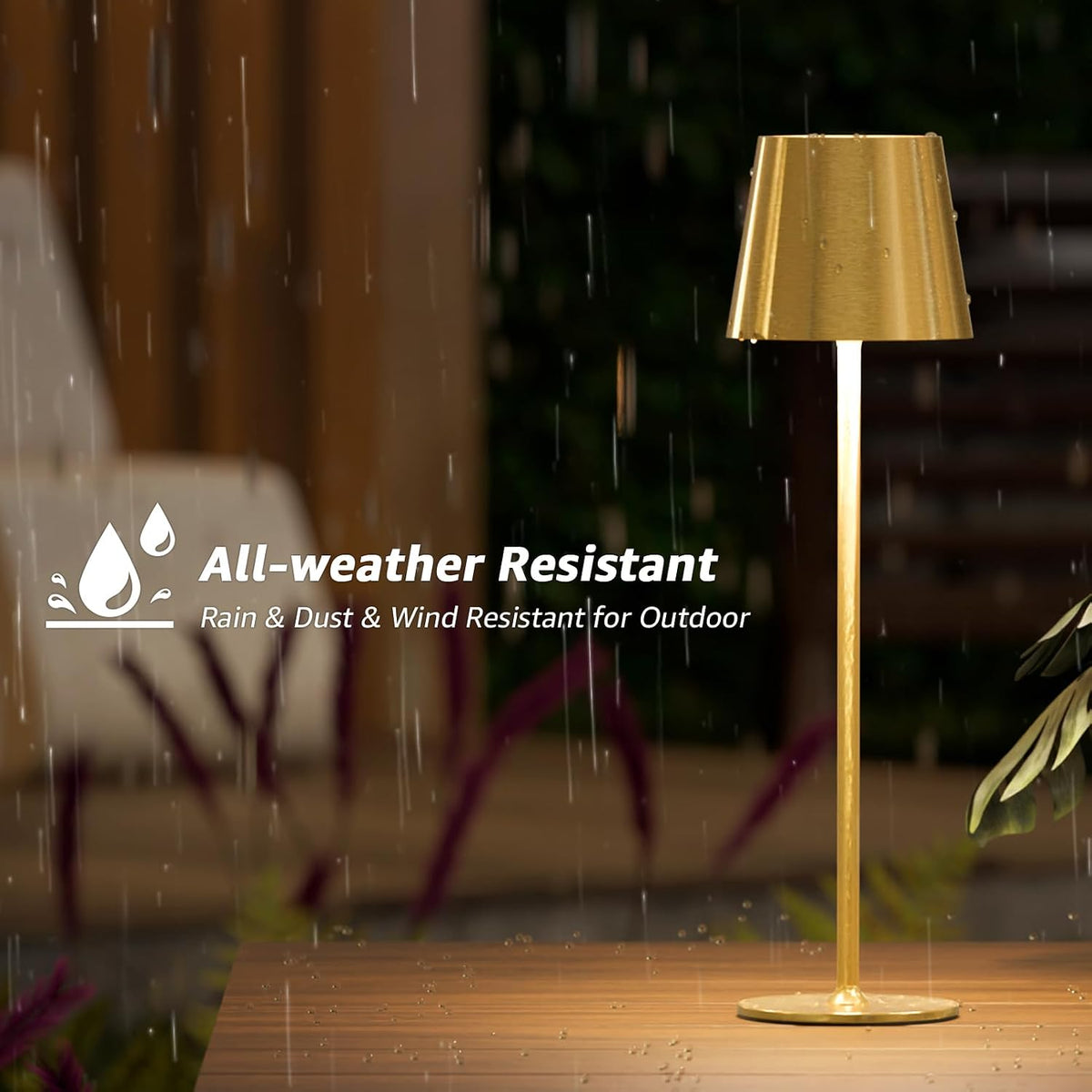 uuffoo 2 Pack Rechargeable Cordless Table Lamps, 5200mAh Battery Operated Lamp Portable Waterproof, Stepless Dimmable