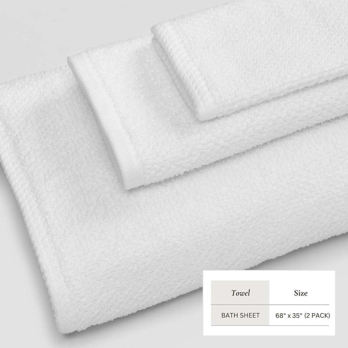 Great Bay Home 100% Cotton Oversized 2 Pack 68x35 Extra Large Towel Set - Absorbent, Quick-Drying, Durable Oversized
