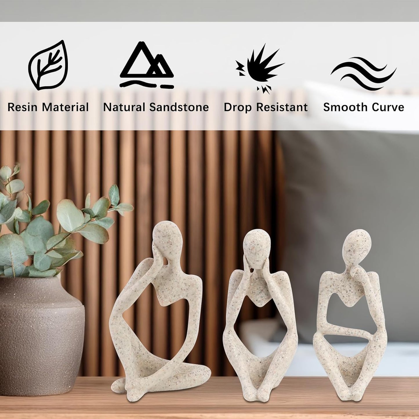 Home Decor Thinker Statue / Set of 3
