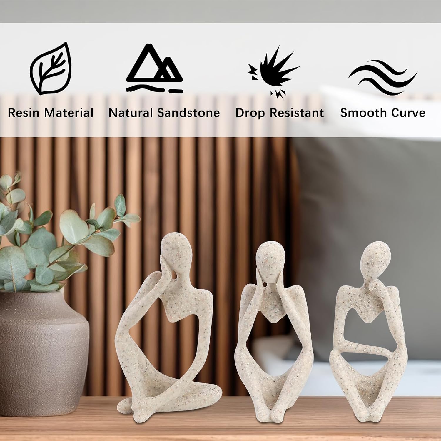 Home Decor Thinker Statue / Set of 3