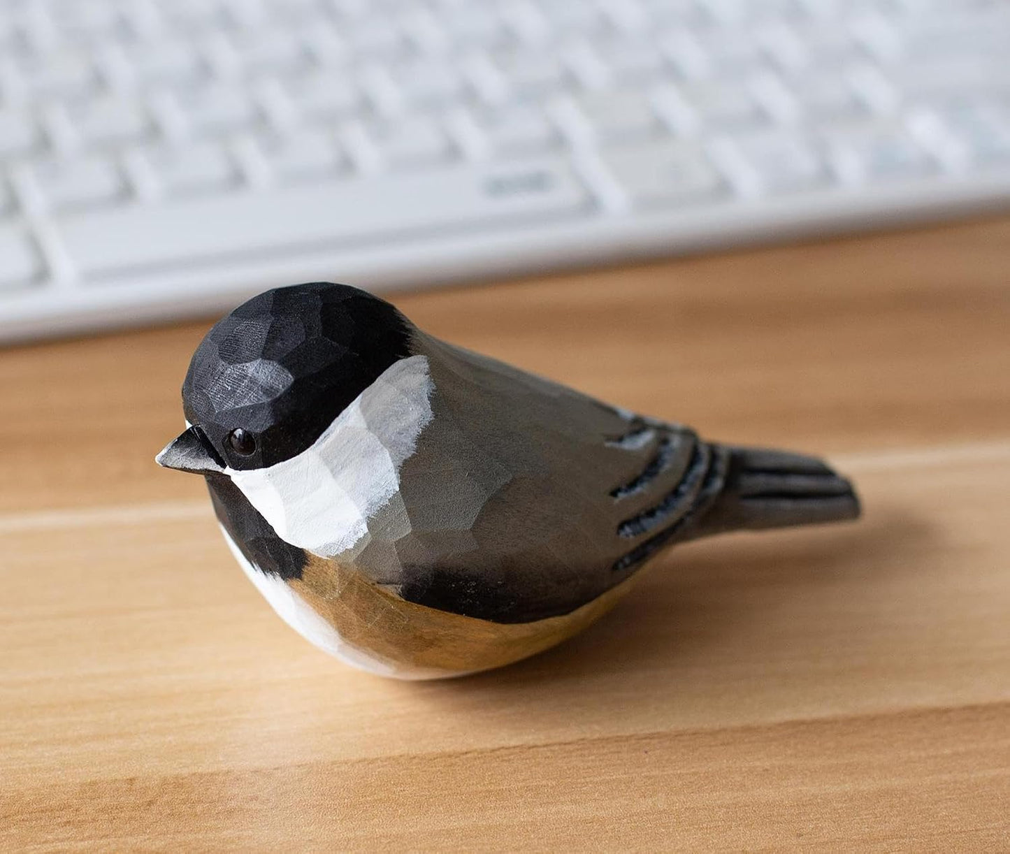 Handmade Bird Figurine / Black-capped Chickadee